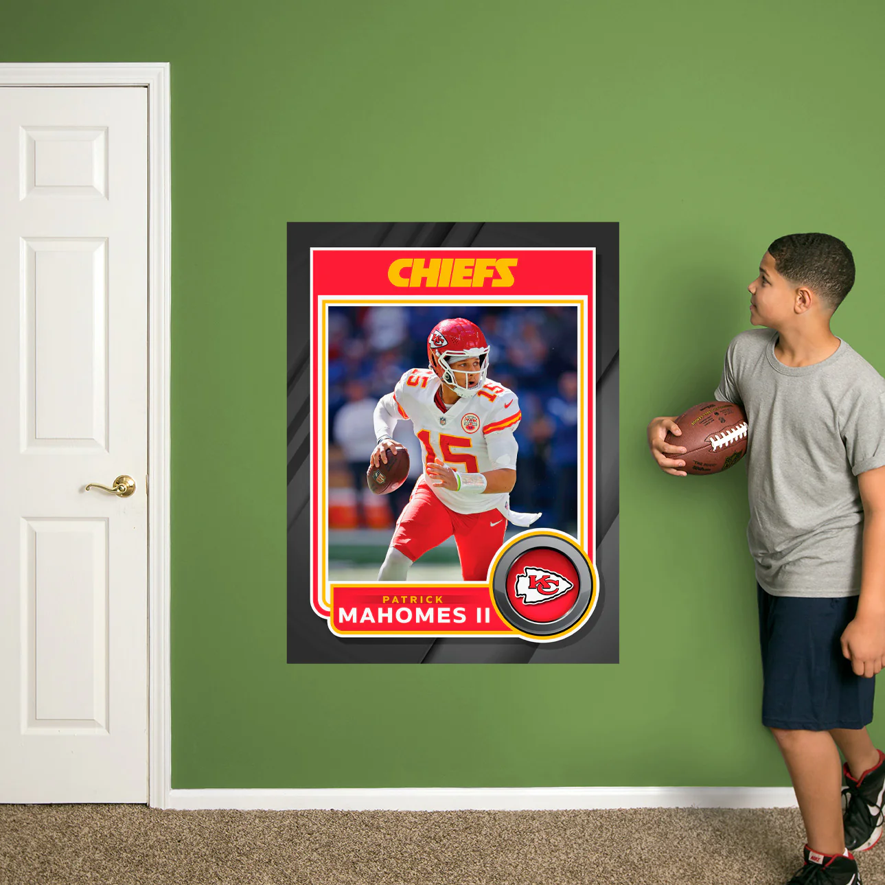 Patrick Mahomes II - Peel & Stick Poster - Official NFL - Kansas City Chiefs - Reusable Vinyl Wall Decal - Image 2