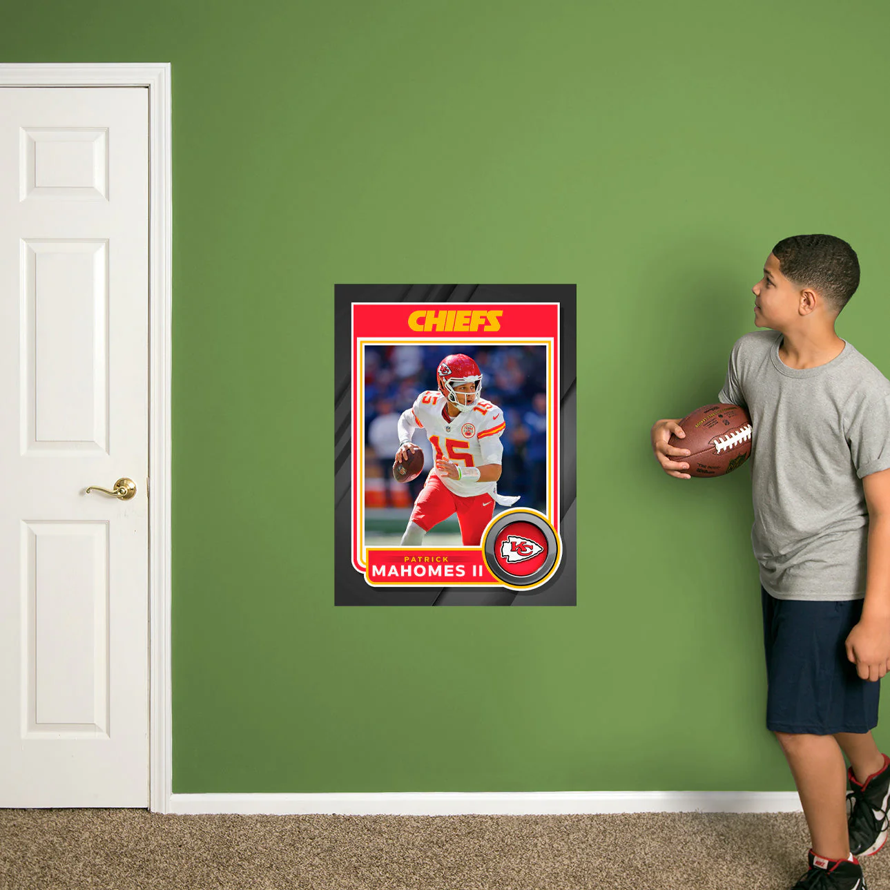 Patrick Mahomes II - Peel & Stick Poster - Official NFL - Kansas City Chiefs - Reusable Vinyl Wall Decal - Image 4