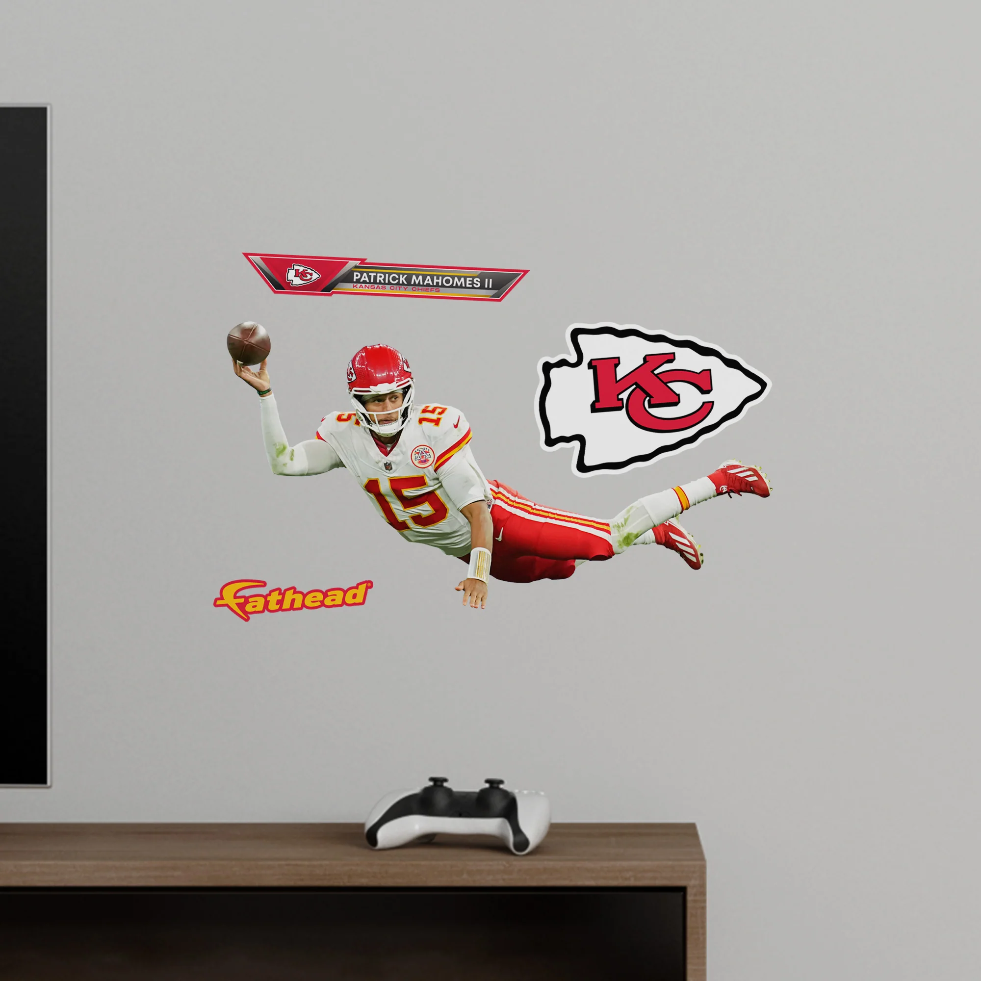 Patrick Mahomes II - RealBig Diving Pass Collection - Official NFL - Kansas City Chiefs - Reusable Vinyl Wall Decals - Image 7