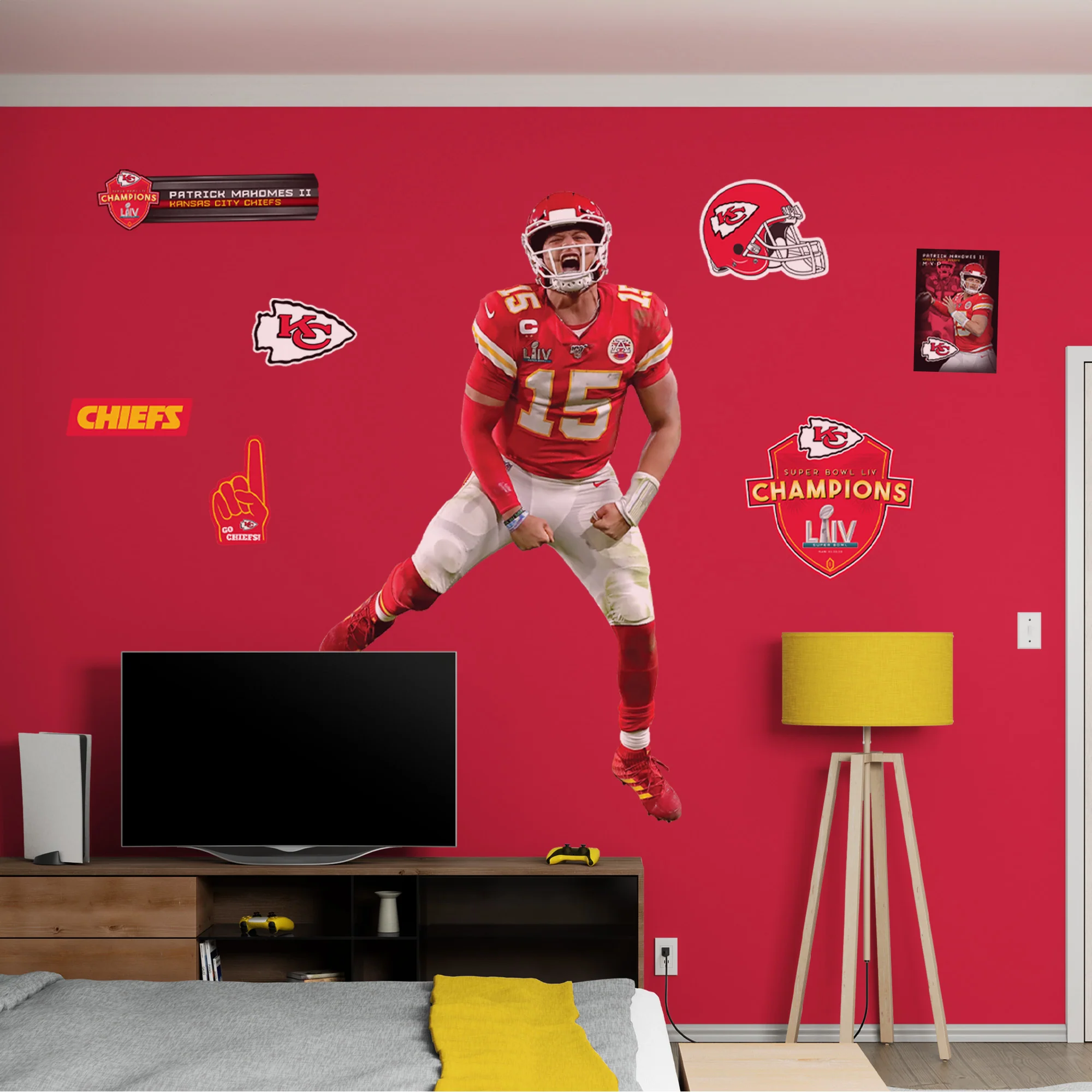 Patrick Mahomes II - RealBig Super Bowl LIV MVP Collection - Official NFL - Kansas City Chiefs - Reusable Vinyl Wall Decals - Image 3