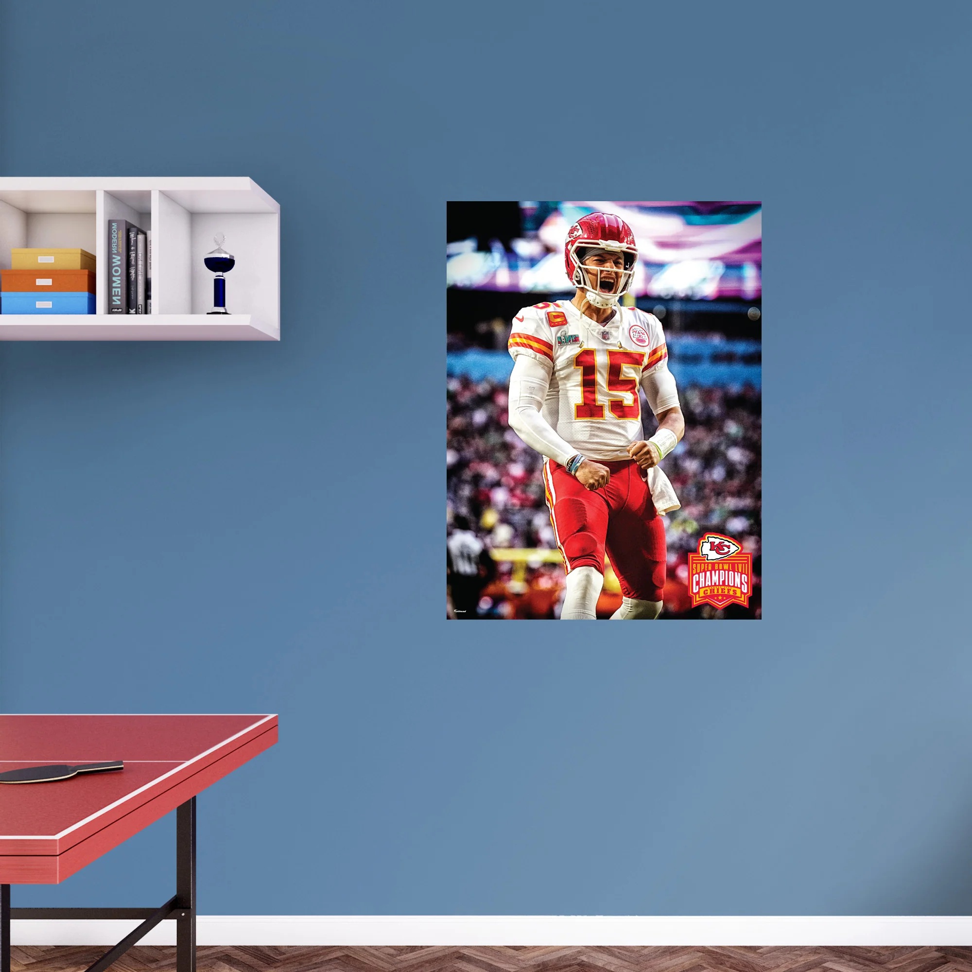 Patrick Mahomes II - Super Bowl LVII Celebration - Peel & Stick Poster - Official NFL - Kansas City Chiefs - Reusable Vinyl Wall Decal - Image 3
