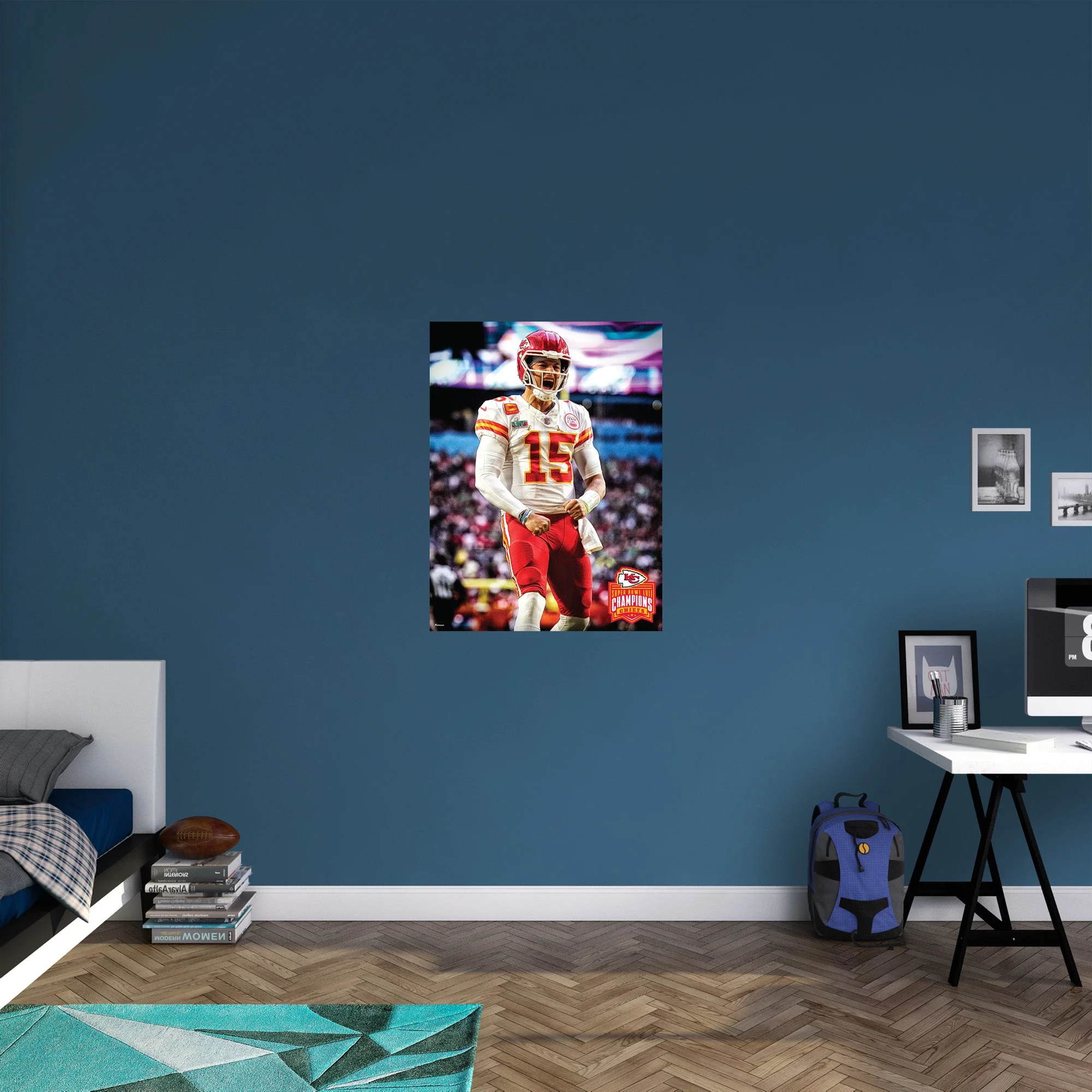 Patrick Mahomes II - Super Bowl LVII Celebration - Peel & Stick Poster - Official NFL - Kansas City Chiefs - Reusable Vinyl Wall Decal - Image 4