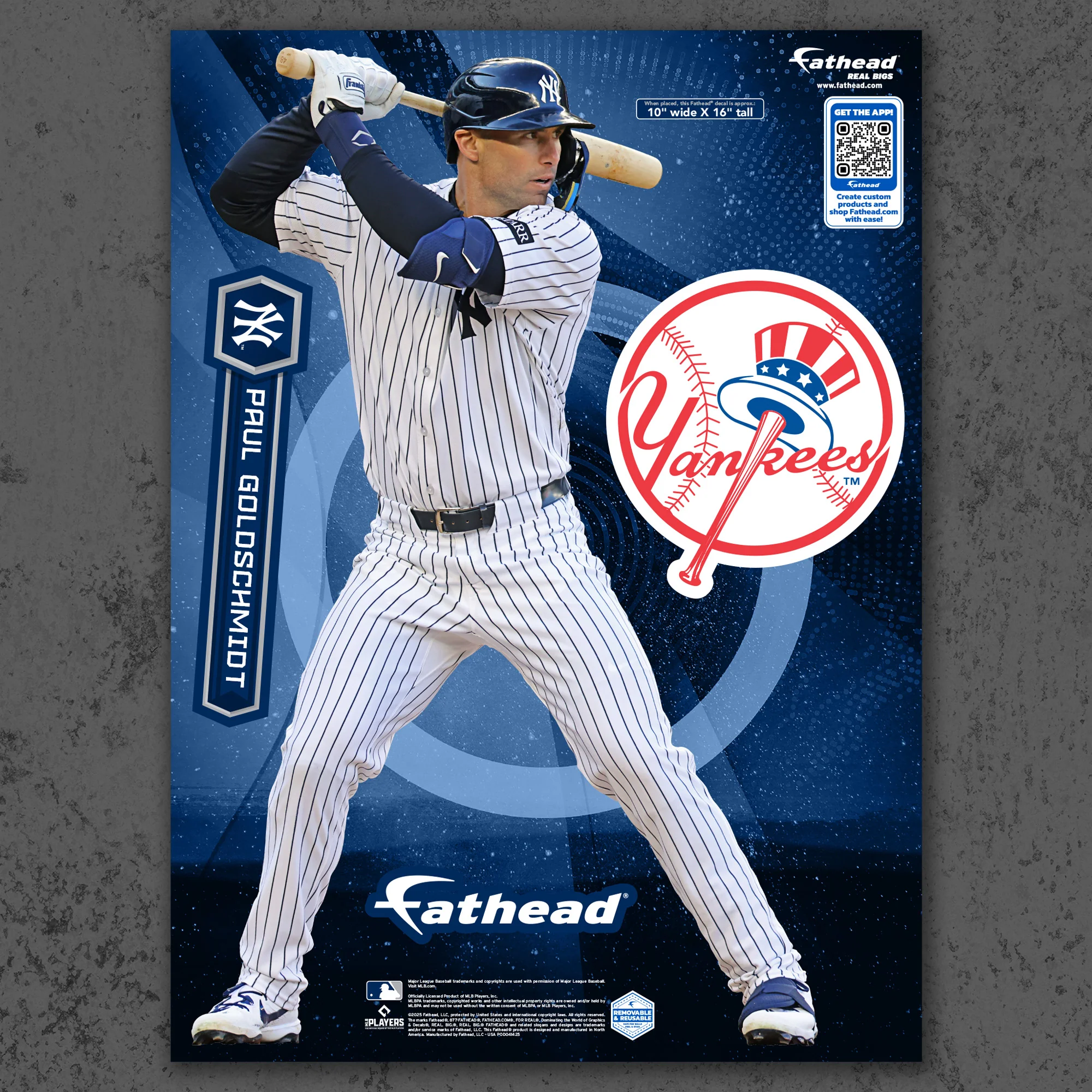 Paul Goldschmidt - RealBig Collection - Official MLB - New York Yankees - Reusable Vinyl Wall Decals - Image 7