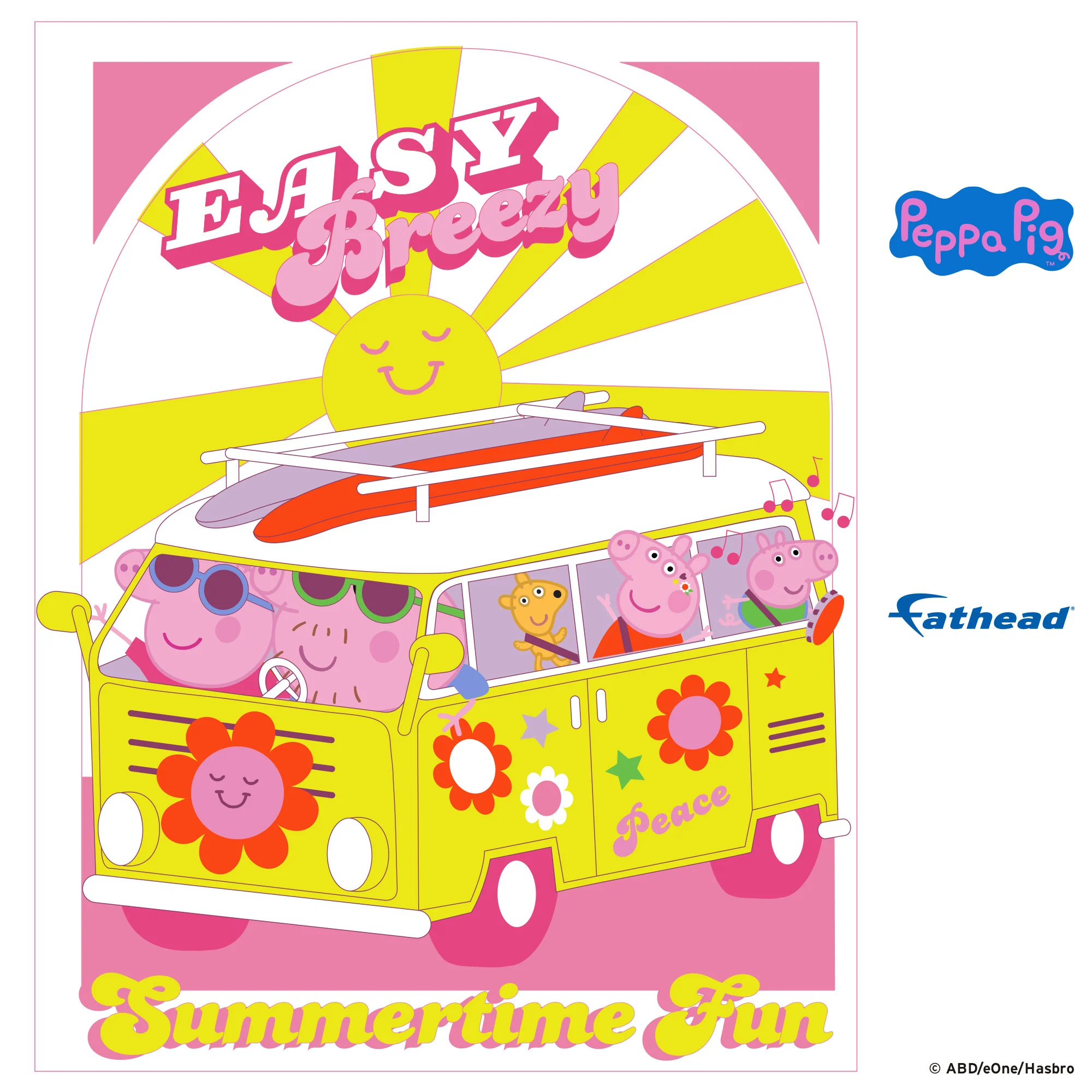 Peppa Pig - Easy Breezy - Peel & Stick Poster - Official Hasbro - Reusable Vinyl Wall Decal - Image 2