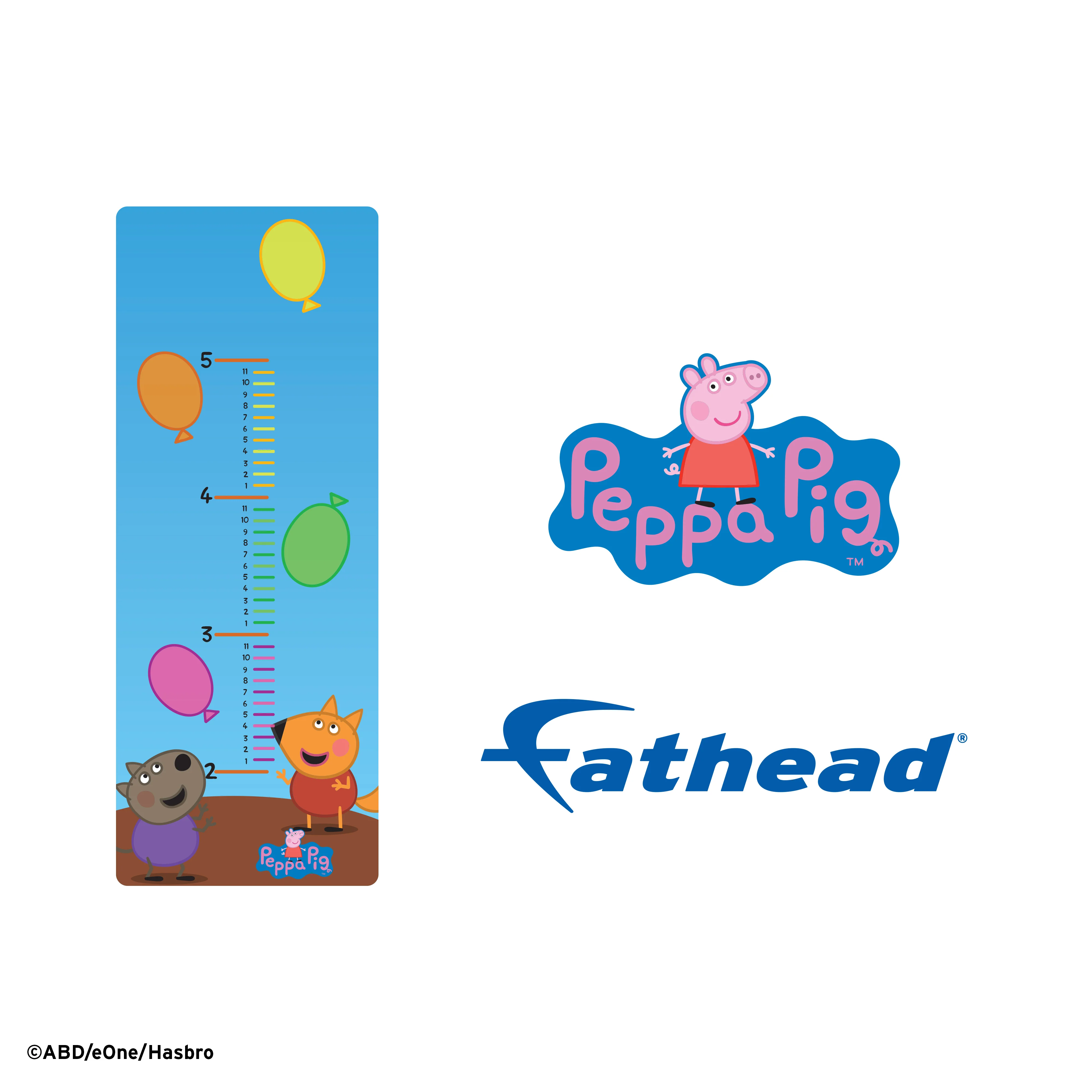 Peppa Pig - Growth Chart - Official Hasbro - Peppa Pig - Reusable Vinyl Wall Decal #2 - Image 2