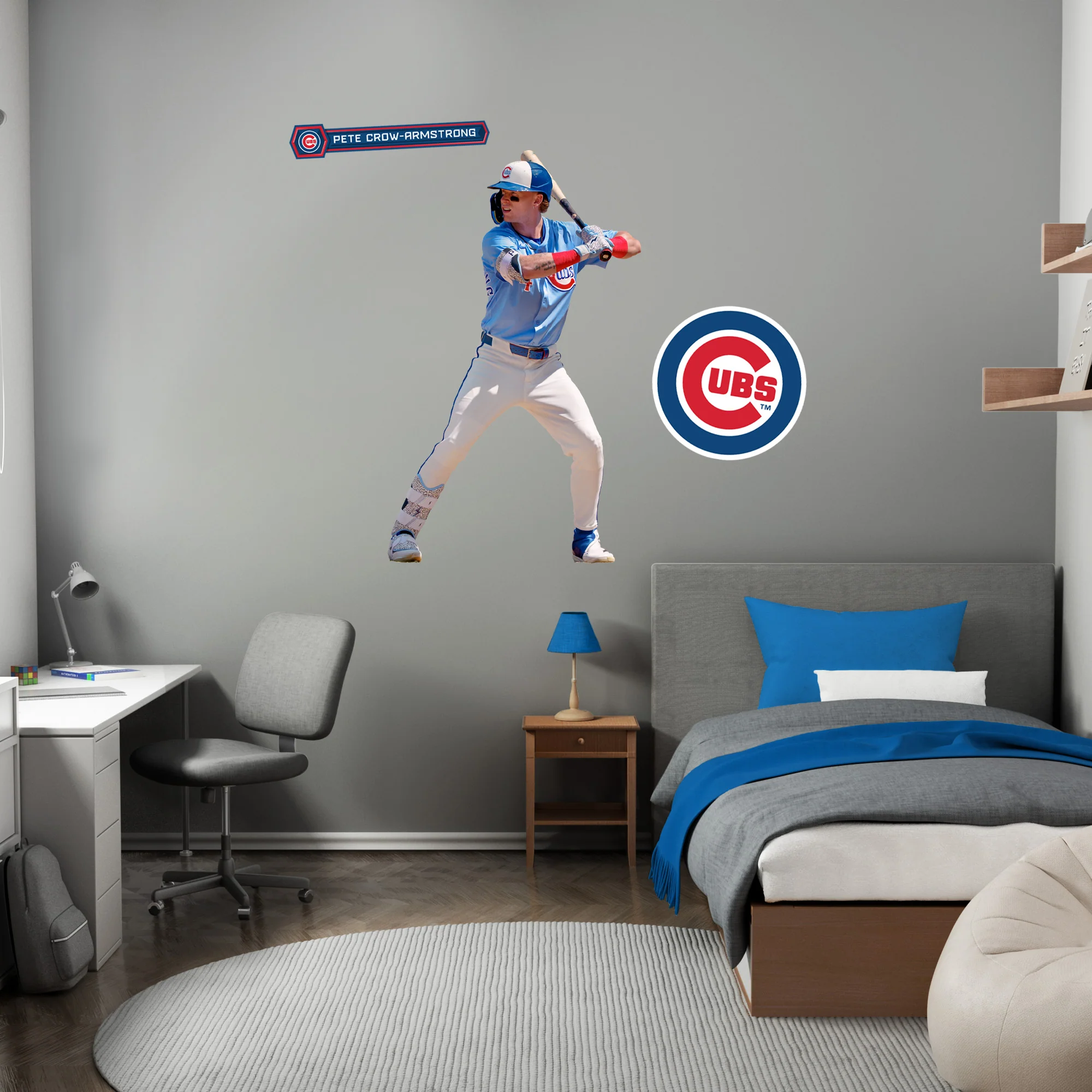 Pete Crow-Armstrong - RealBig Alternate Jersey Collection - Official MLB - Chicago Cubs - Reusable Vinyl Wall Decals - Image 5