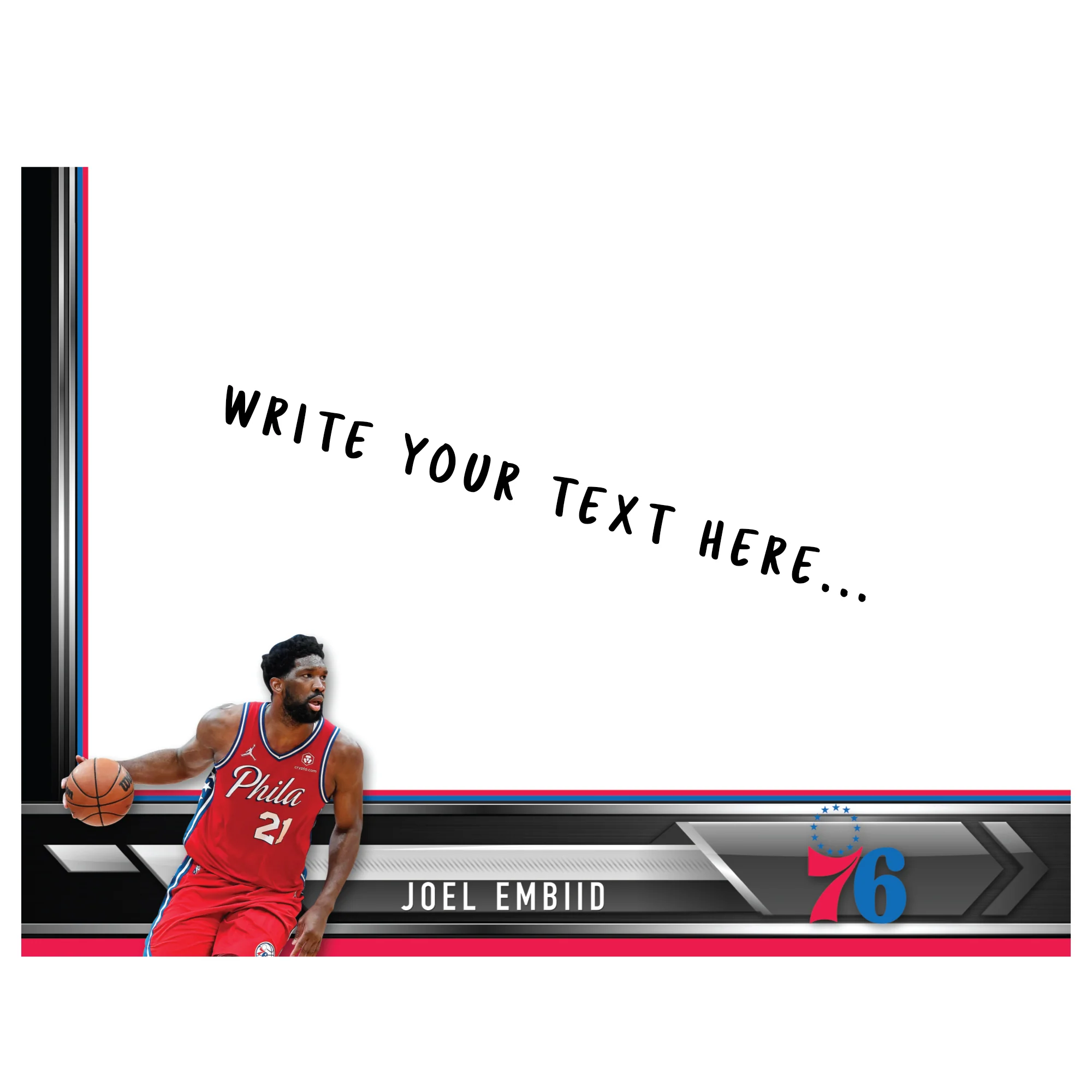 Philadelphia 76ers - Joel Embiid - Dry Erase Whiteboard - Official NBA - Reusable Vinyl Wall Decal - Image 2