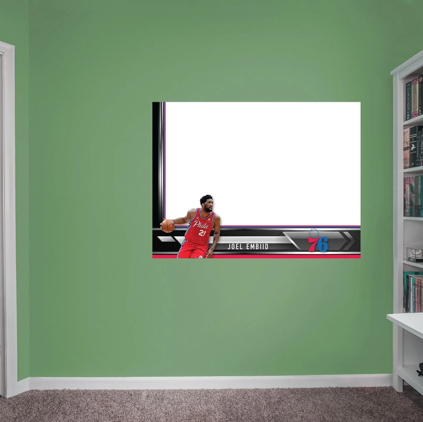 Philadelphia 76ers - Joel Embiid - Dry Erase Whiteboard - Official NBA - Reusable Vinyl Wall Decal - Image 4