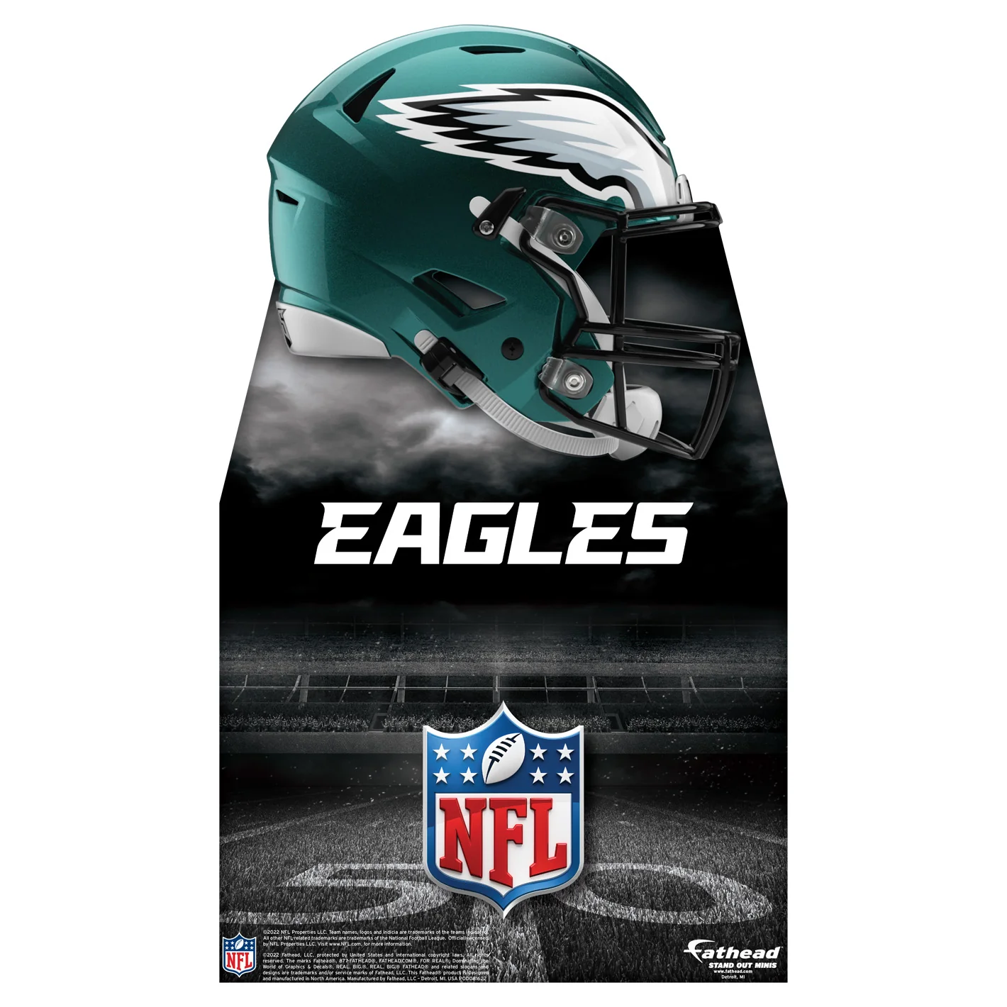 Philadelphia Eagles Helmet - Mini Stand Out - Official NFL - Cardstock Cutout - Image 2