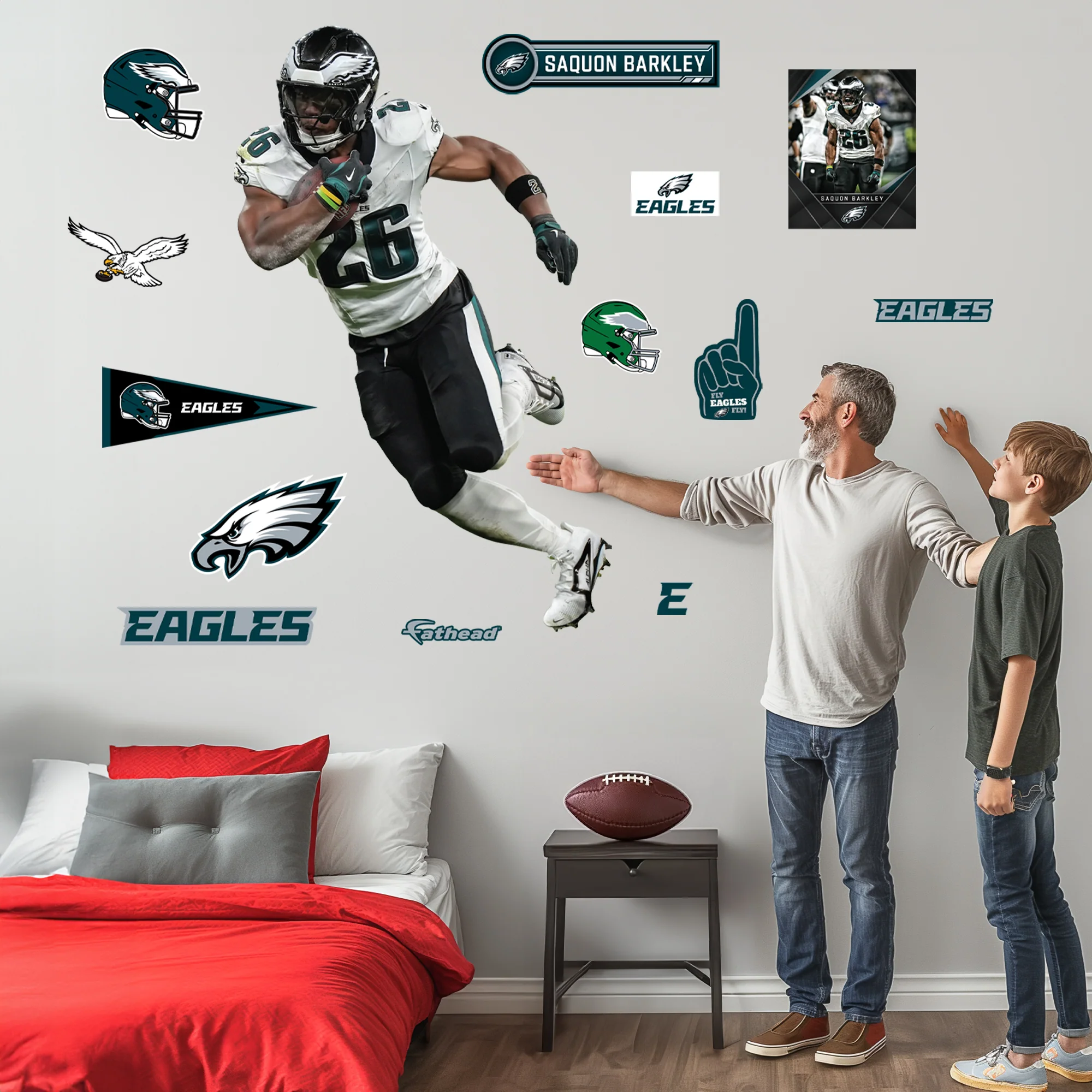 Saquon Barkley - RealBig Collection - Official NFL - Philadelphia Eagles - Reusable Vinyl Wall Decals - Image 3