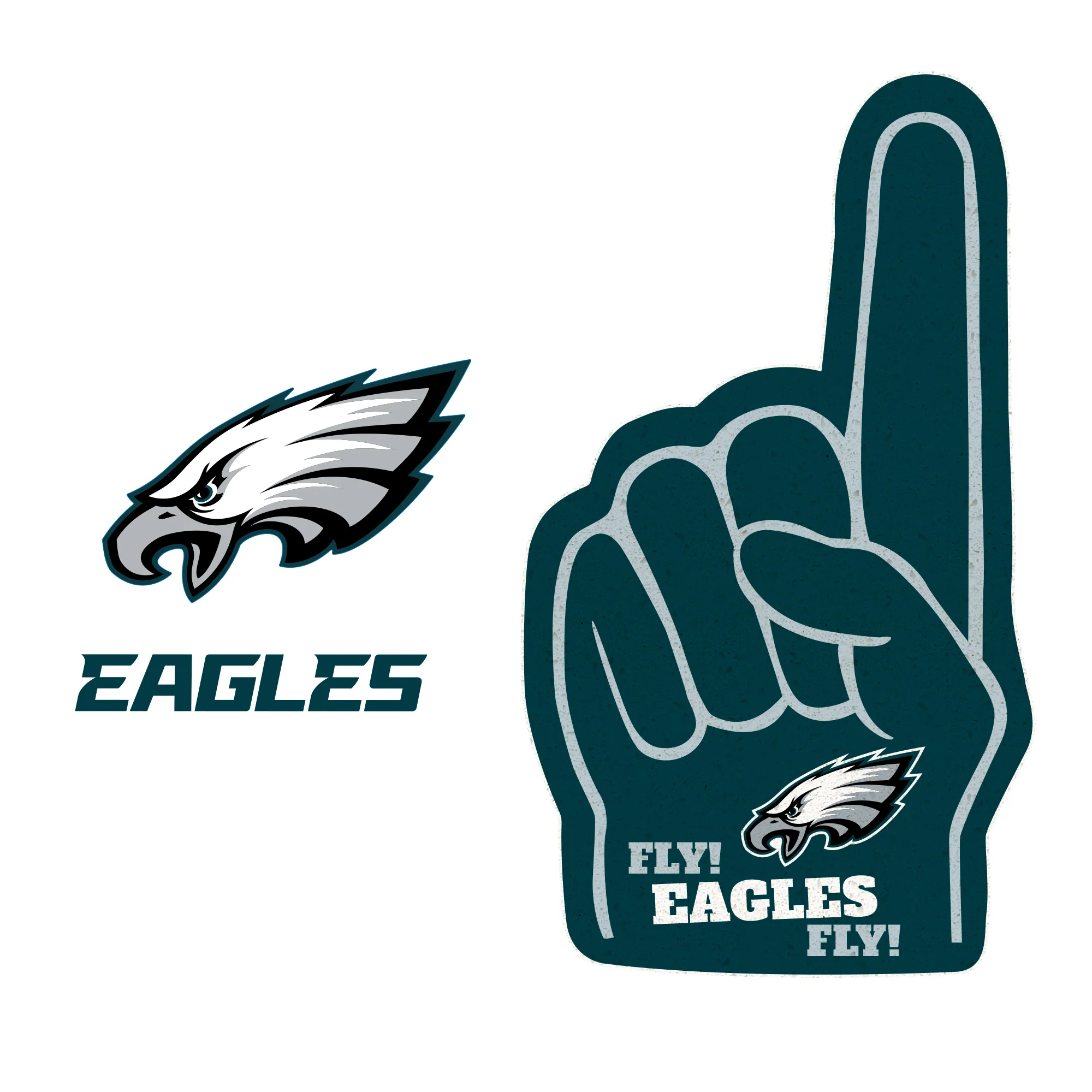 Philadelphia Eagles - RealBig Foam Finger Collection - Official NFL - Reusable Vinyl Wall Decals #2 - Image 4