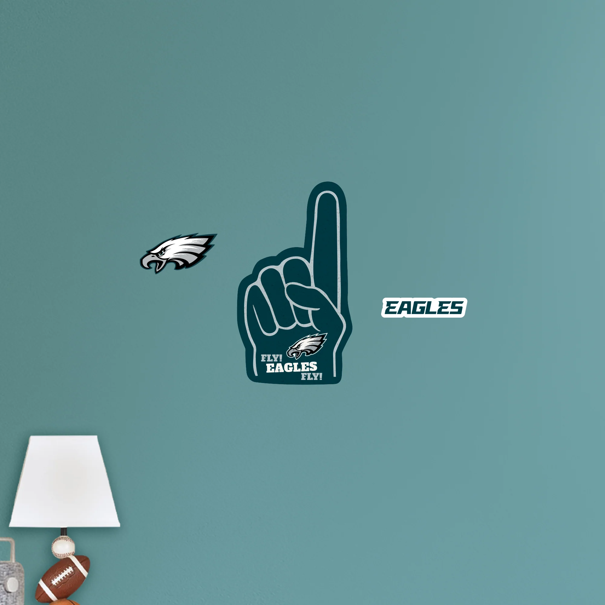Philadelphia Eagles - RealBig Foam Finger Collection - Official NFL - Reusable Vinyl Wall Decals #2 - Image 7