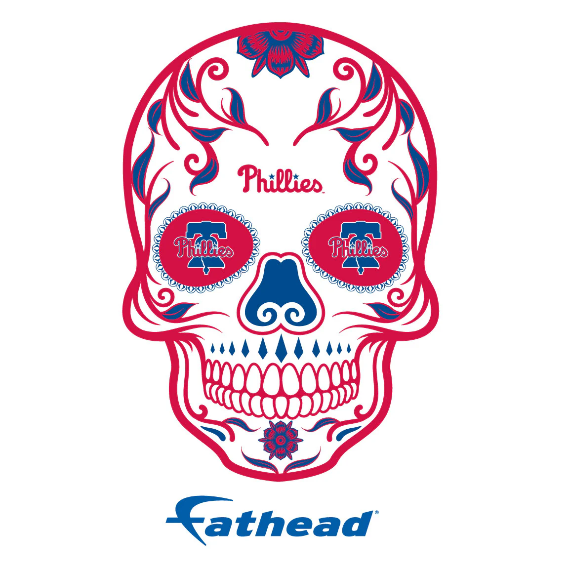 Philadelphia Phillies - 5 Sugar Skull Logo Minis (Mixed Sizes) - Official MLB - Reusable Vinyl Decals - Image 3