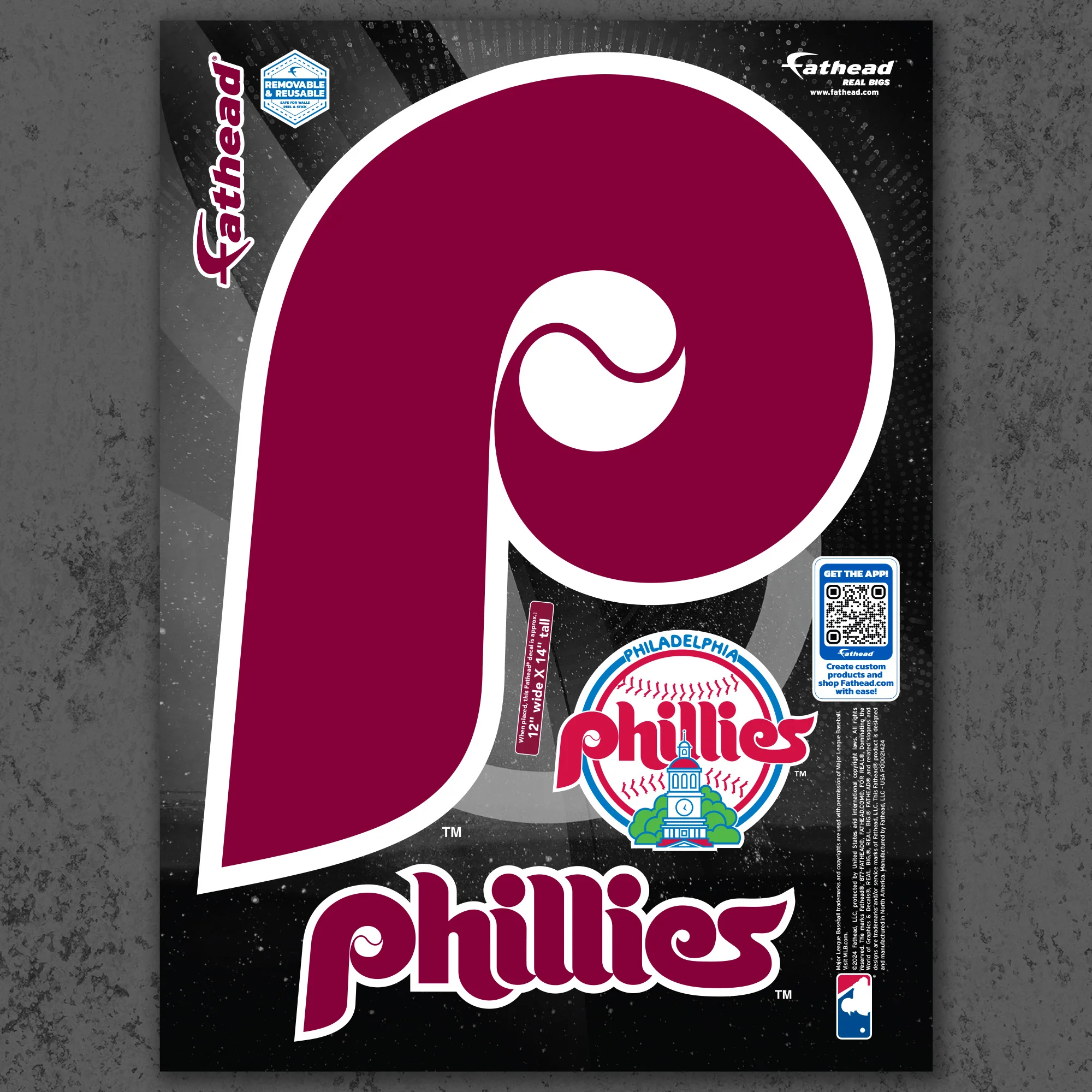 Philadelphia Phillies - RealBig Classic Logo Collection - Official MLB - Reusable Vinyl Wall Decals - Image 7