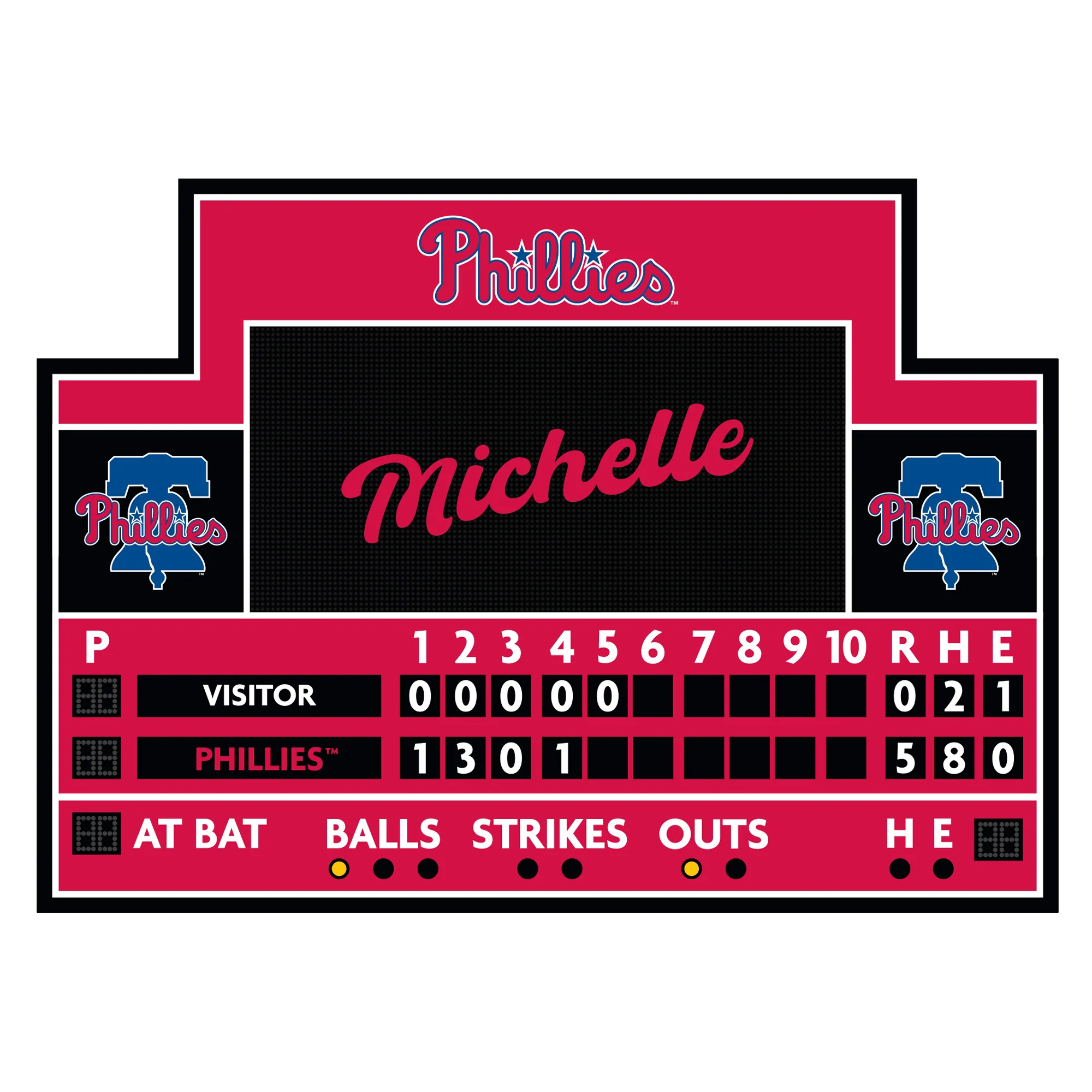 Philadelphia Phillies - Scoreboard Graphic - With Personalized Name - Official MLB - Vinyl Transfer Decal - Image 8