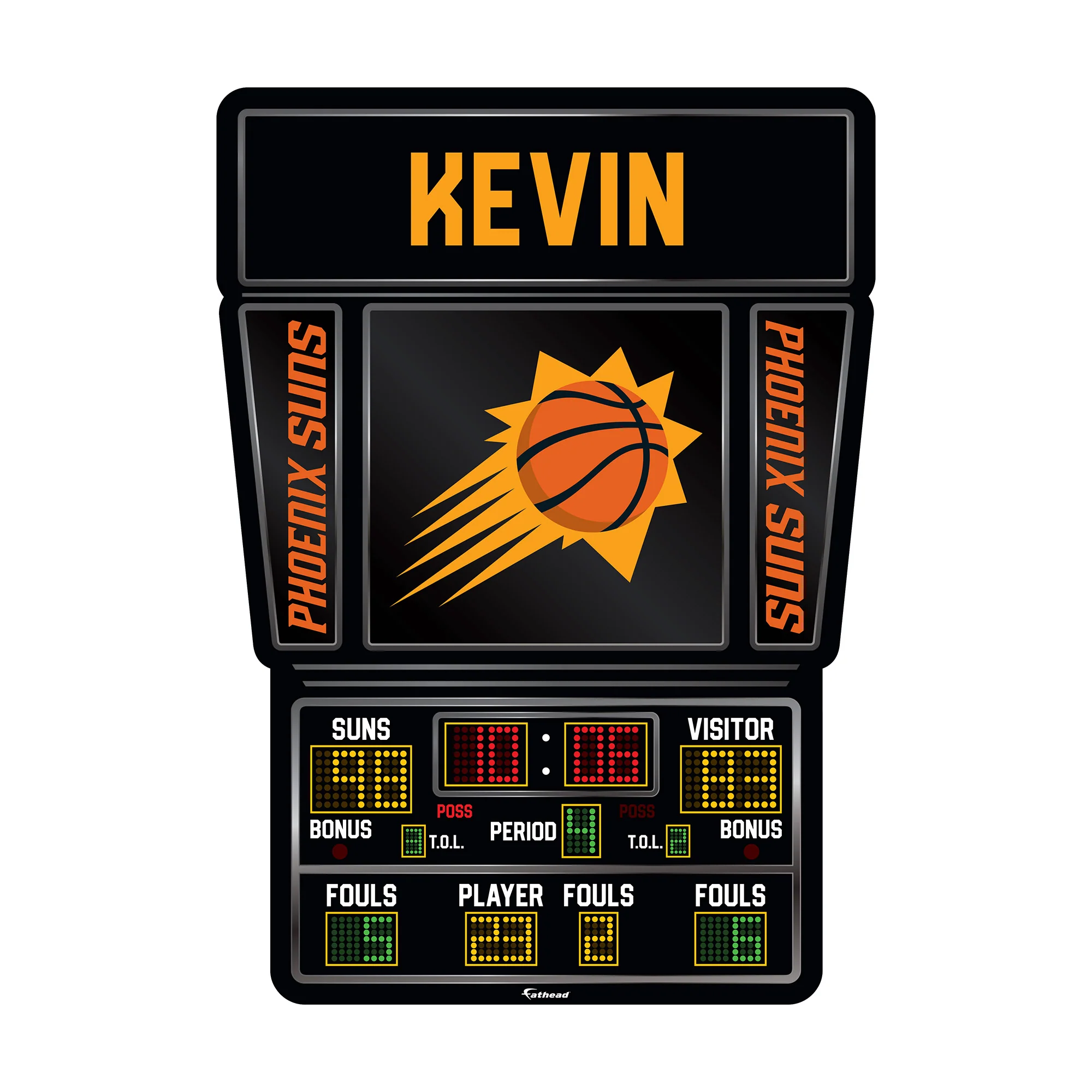 Phoenix Suns - Scoreboard Graphic - With Personalized Name - Official NBA - Vinyl Transfer Decal - Image 3