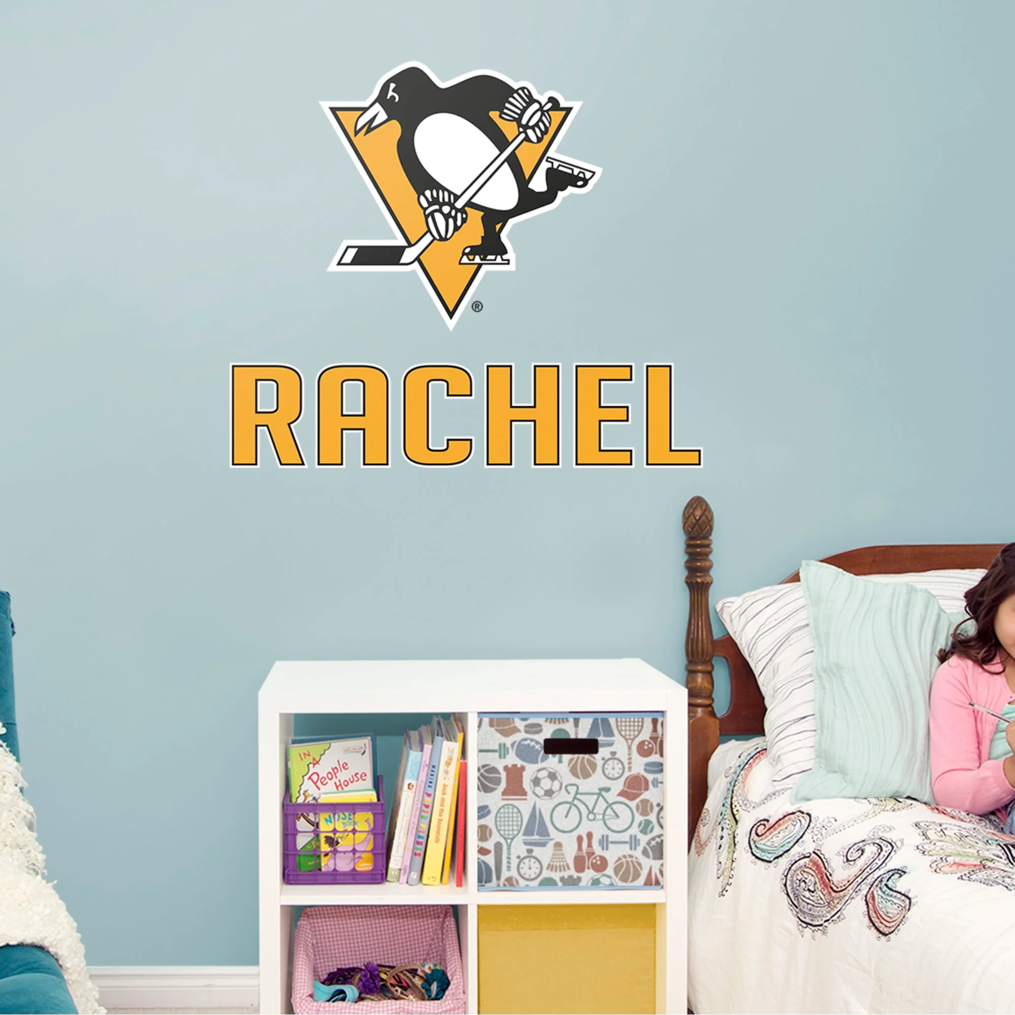 Pittsburgh Penguins - Stacked Logo - With Personalized Name - Official NHL - Vinyl Transfer Decal - Image 2