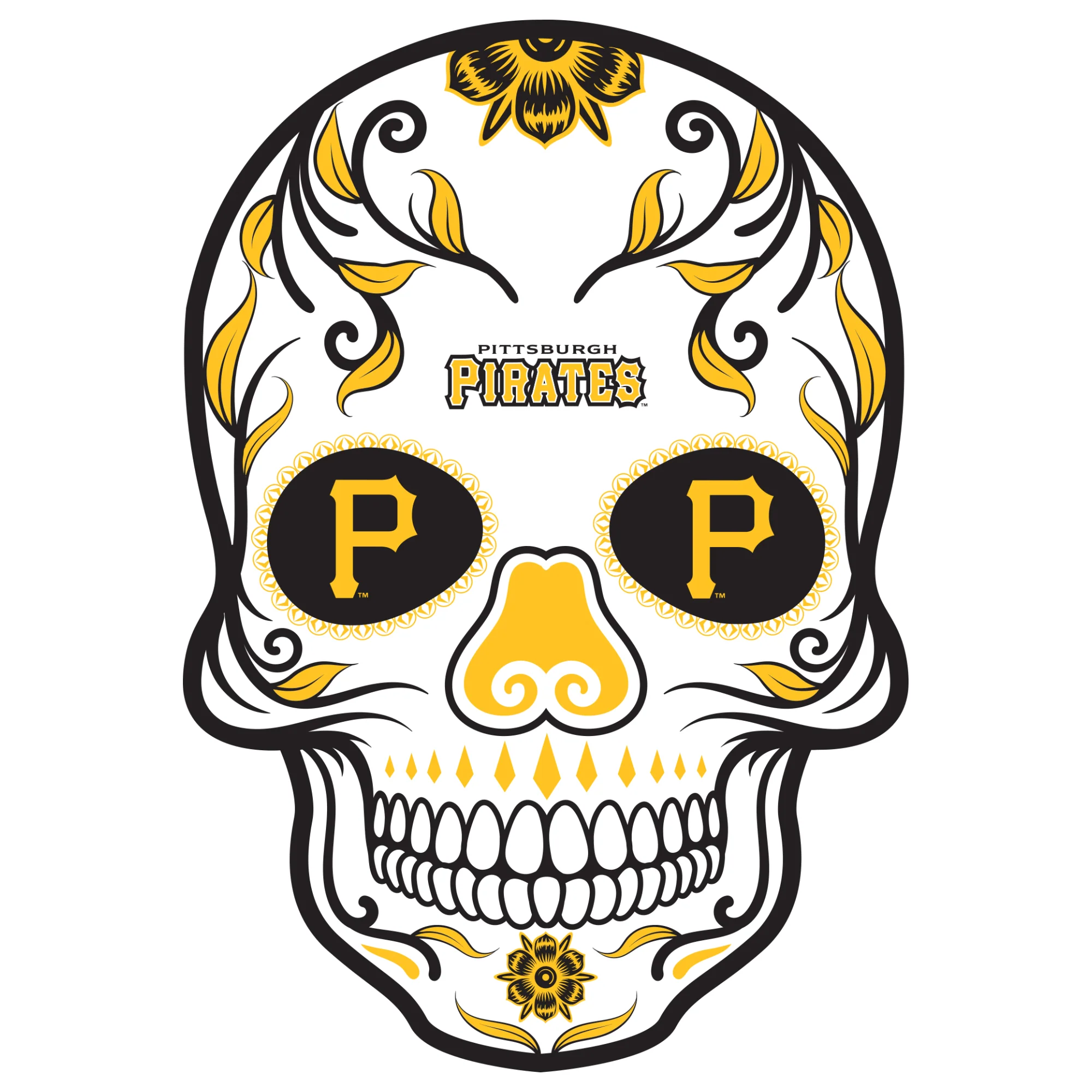Pittsburgh Pirates - Sugar Skull Logo - Outdoor Floor Decal - Official MLB - Scratch Resistant Alumigraphics Grip - Image 2