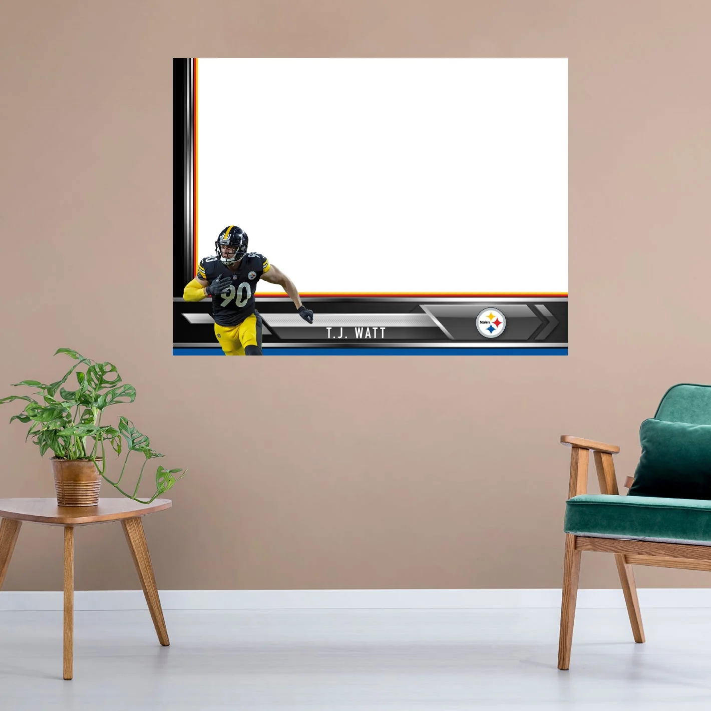 Pittsburgh Steelers - T.J. Watt - Dry Erase Whiteboard - Official NFL - Reusable Vinyl Wall Decal - Image 4