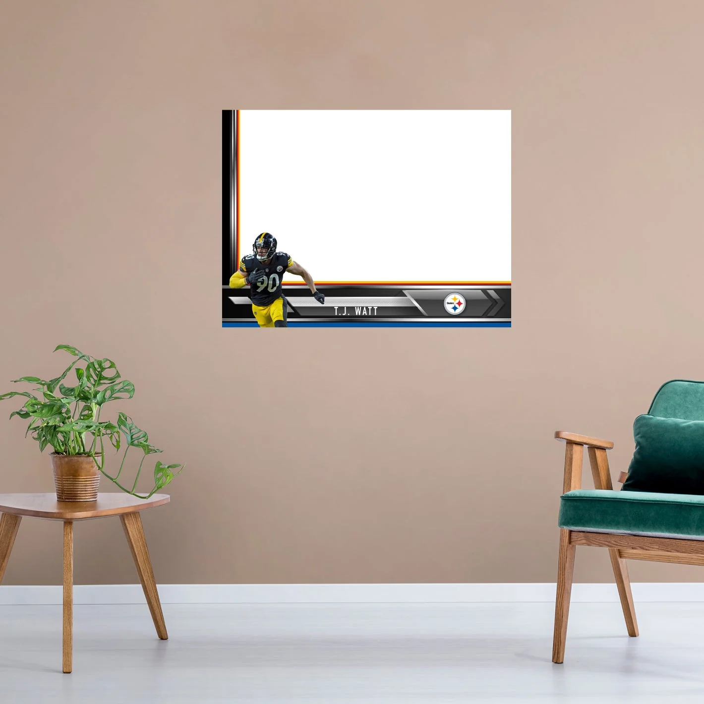 Pittsburgh Steelers - T.J. Watt - Dry Erase Whiteboard - Official NFL - Reusable Vinyl Wall Decal - Image 5