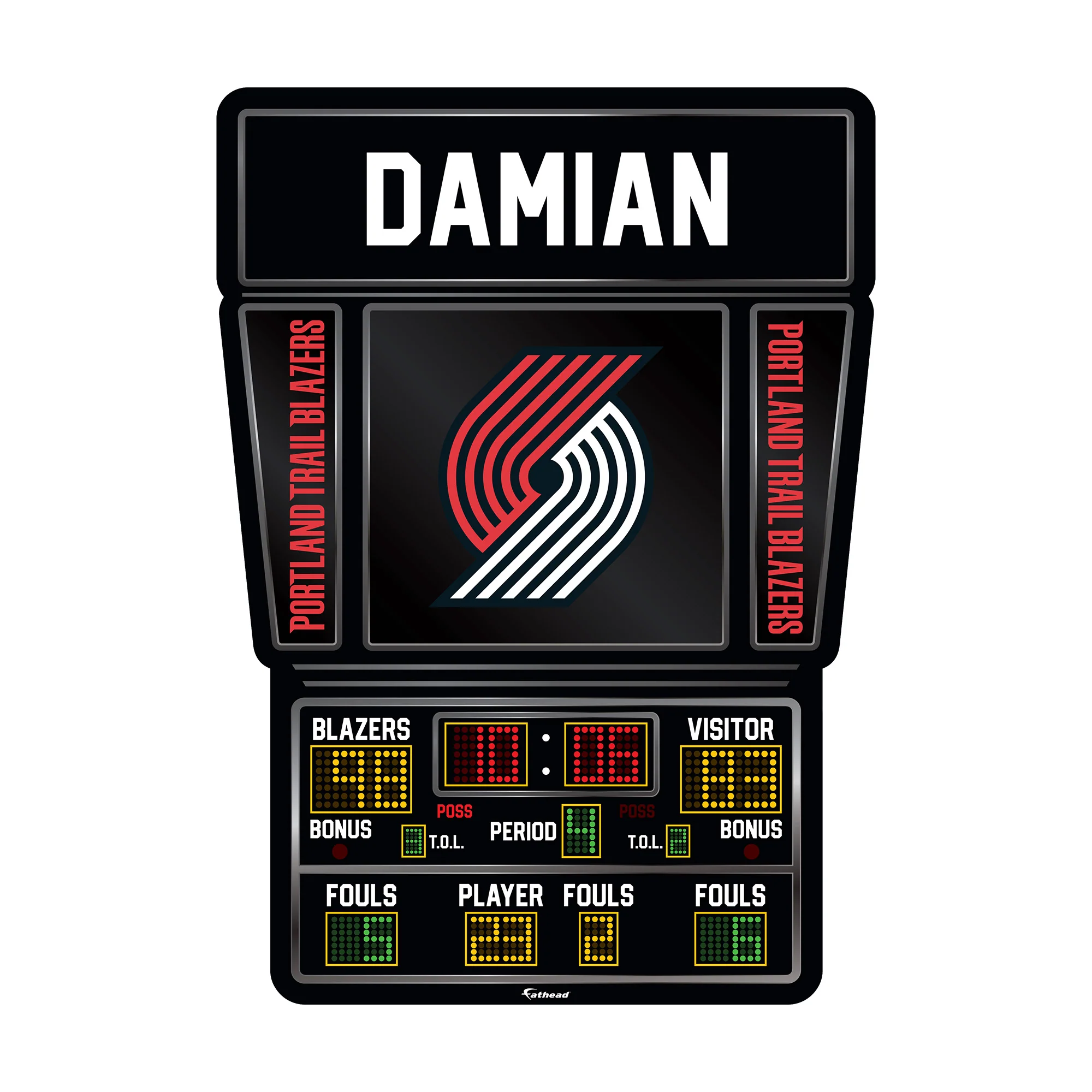 Portland Trail Blazers - Scoreboard Graphic - With Personalized Name - Official NBA - Vinyl Transfer Decal - Image 3