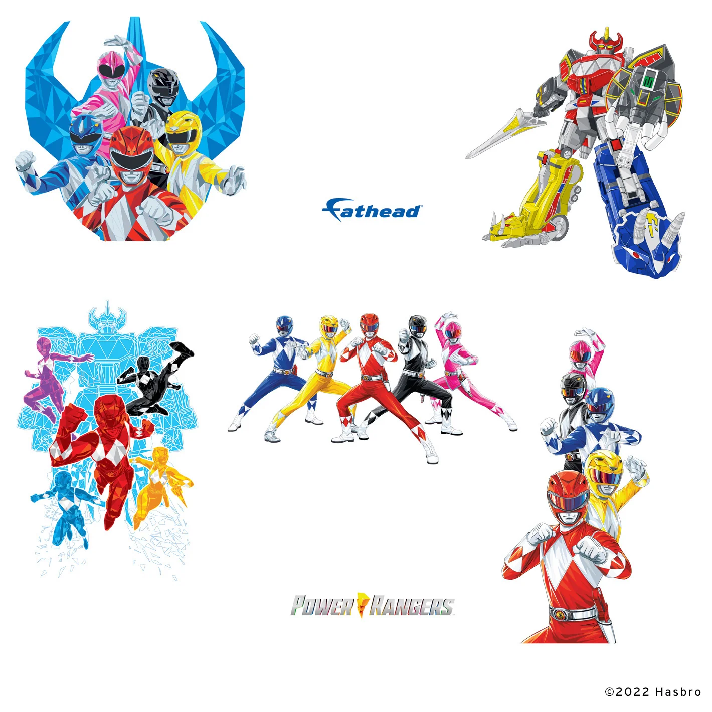 Power Rangers - RealBig Combat Squad Collection - Official Hasbro - Reusable Vinyl Wall Decals - Image 2