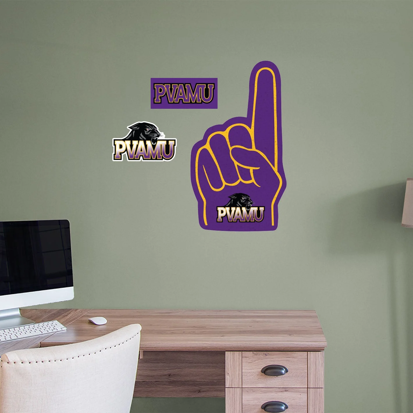Prairie View A&M Panthers - RealBig Foam Finger Collection - Official NCAA - Reusable Vinyl Wall Decals - Image 5