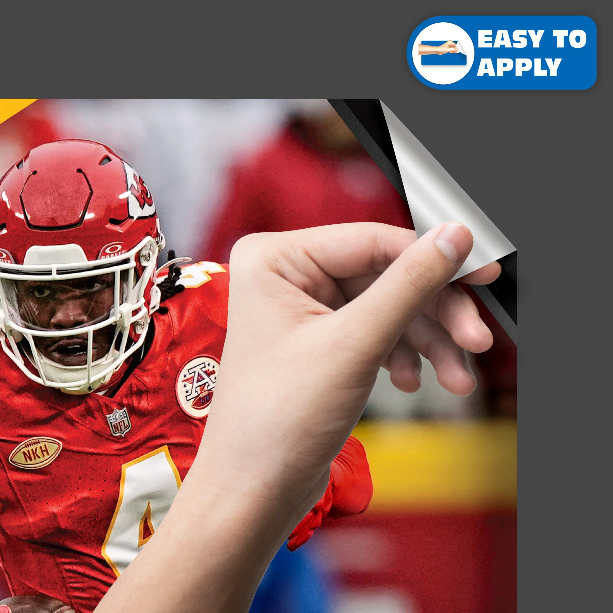 Rashee Rice - RealBig Collection - Official NFL - Kansas City Chiefs - Reusable Vinyl Wall Decals #2 - Image 4