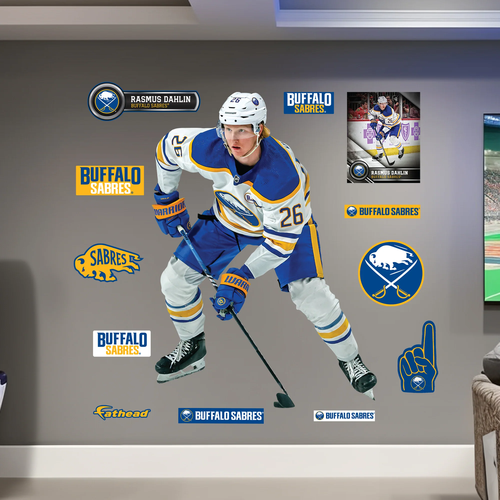 Rasmus Dahlin - RealBig Collection - Official NHL - Buffalo Sabres - Reusable Vinyl Wall Decals #3