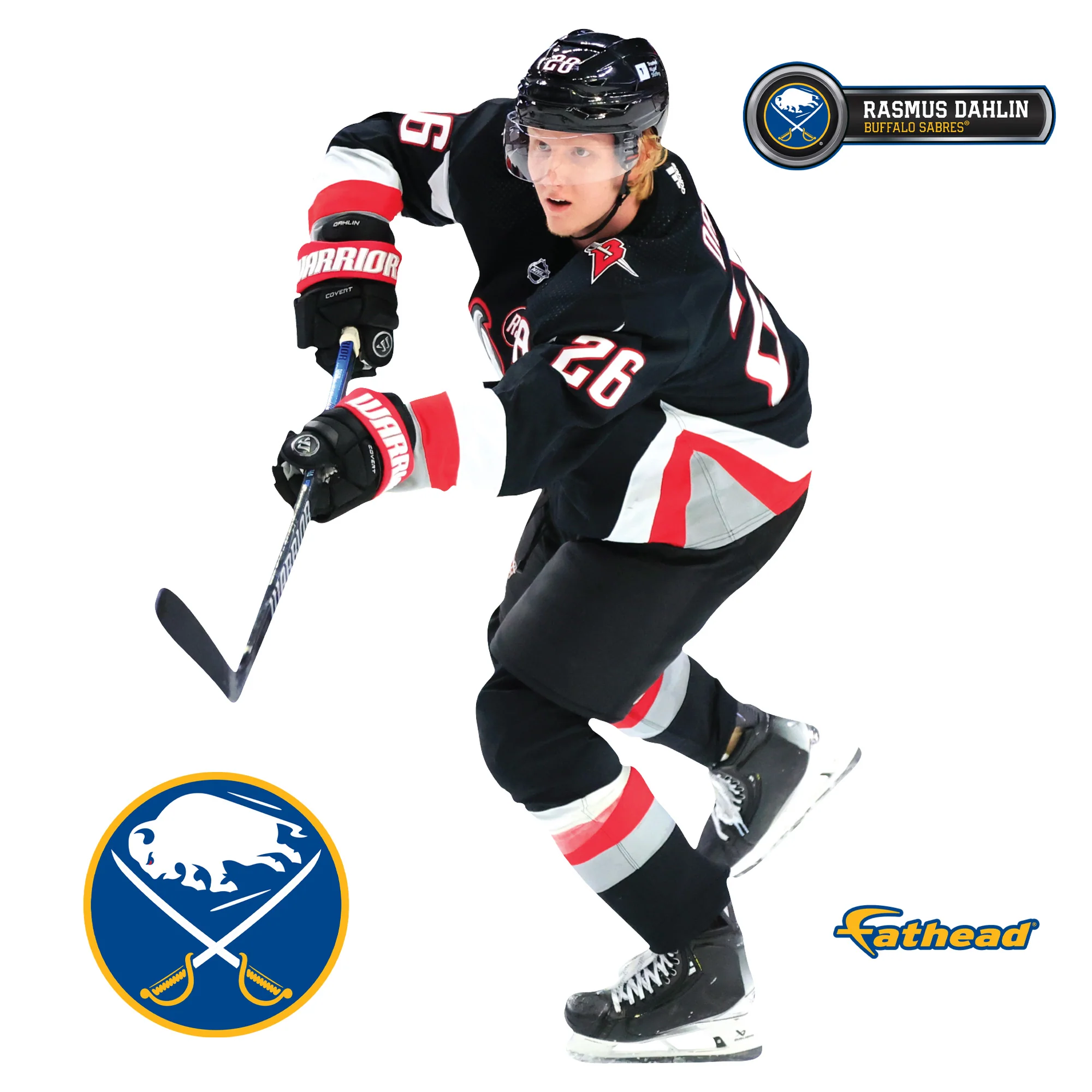 Rasmus Dahlin - RealBig Throwback Collection - Official NHL - Buffalo Sabres - Reusable Vinyl Wall Decals - Image 7