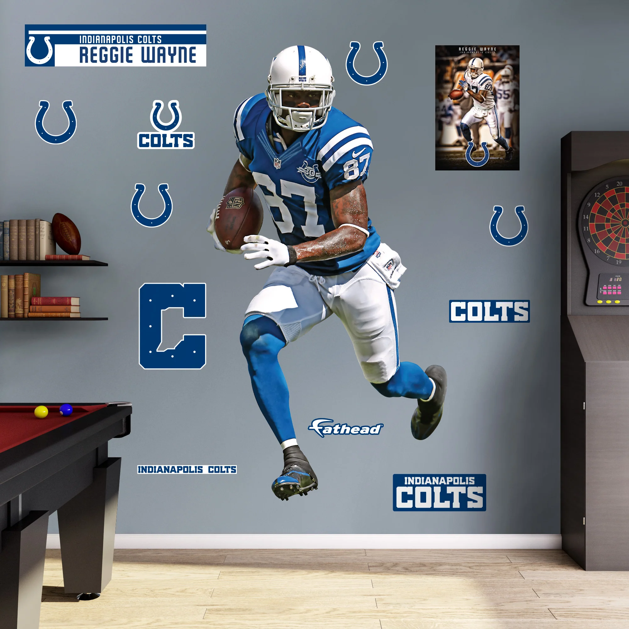 Reggie Wayne - RealBig Legend Collection - Official NFL - Indianapolis Colts - Reusable Vinyl Wall Decals