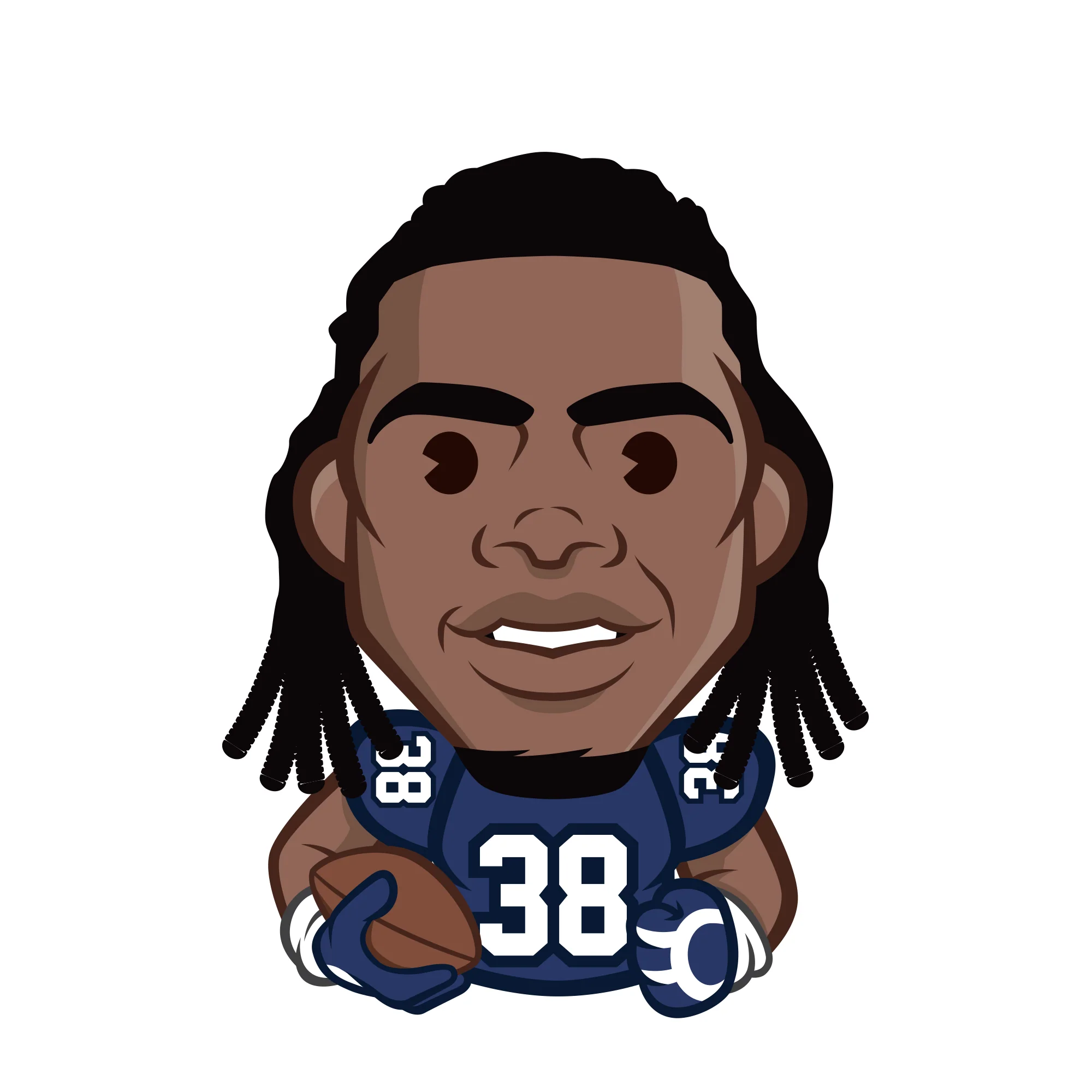 Rhamondre Stevenson Emoji - Big Head - Official NFLPA - New England Patriots - Foam Core Cutout - Image 2