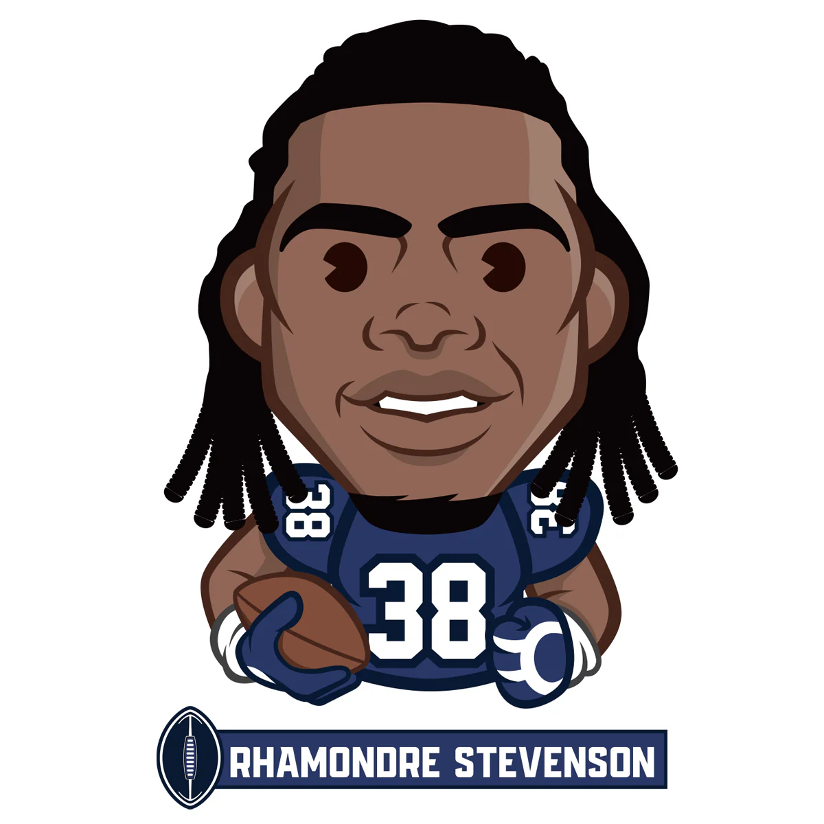 Rhamondre Stevenson Emoji - RealBig Collection - Official NFLPA - New England Patriots - Reusable Vinyl Wall Decals - Image 3