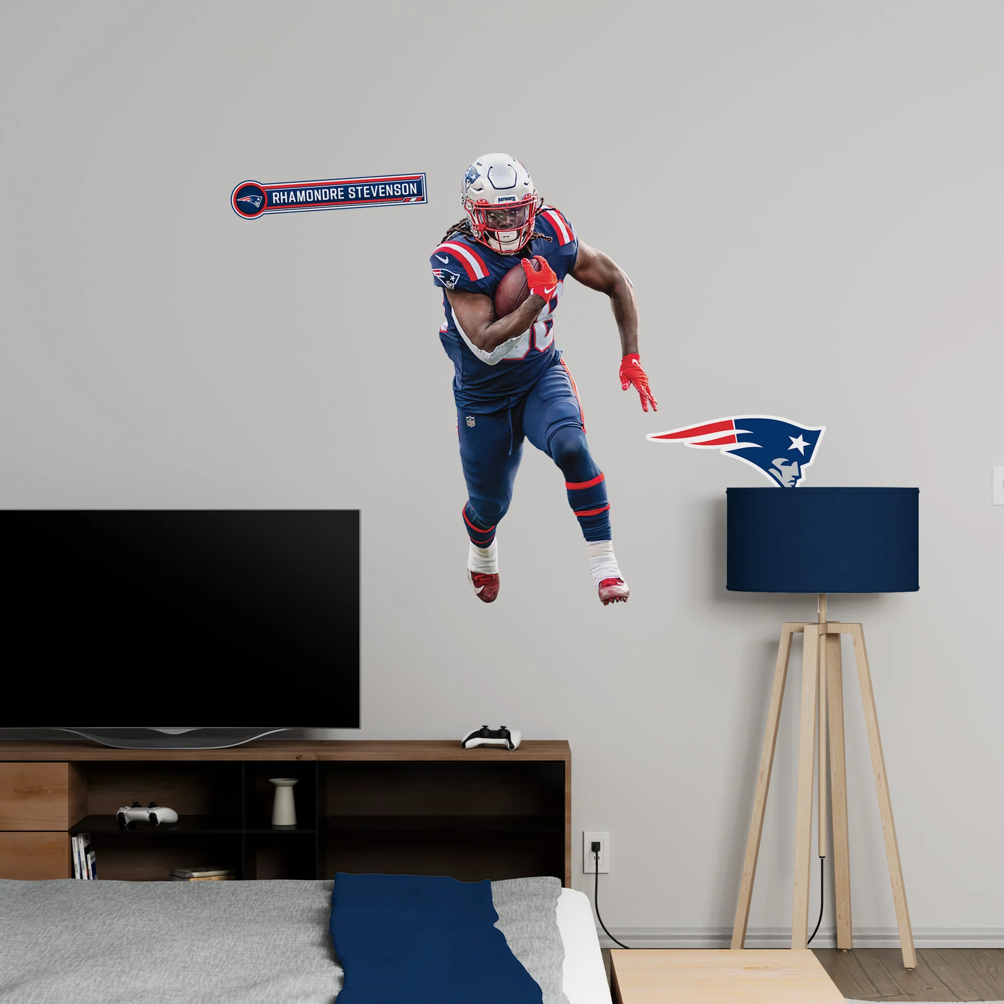 Rhamondre Stevenson - RealBig Power Drive Collection - Official NFL - New England Patriots - Reusable Vinyl Wall Decals - Image 5