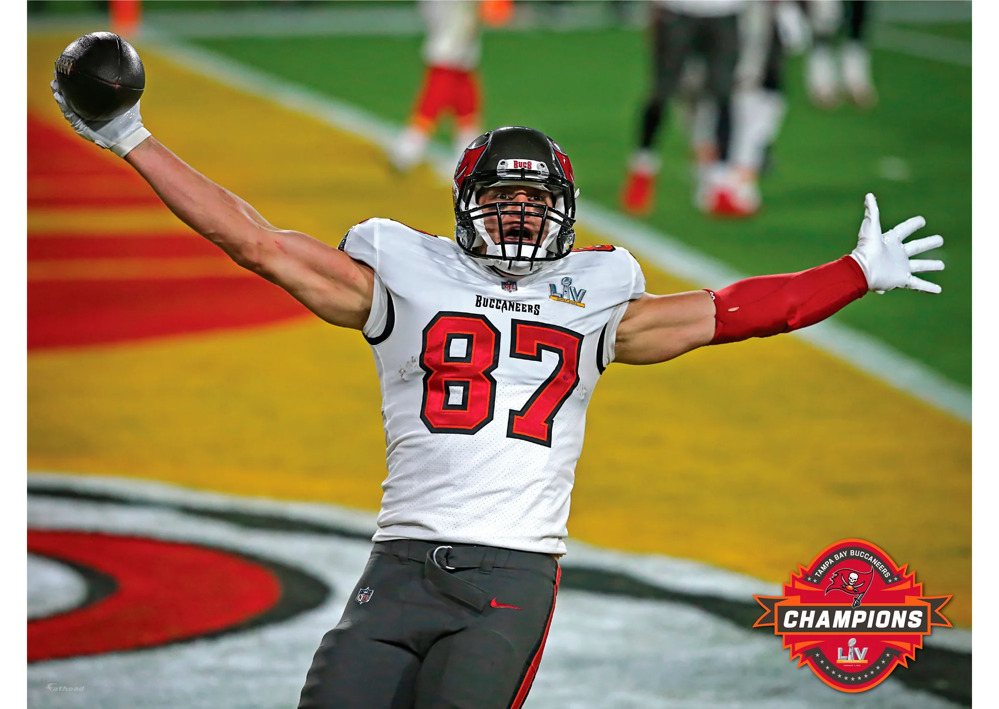 Rob Gronkowski - Super Bowl TD Mural - Peel & Stick Poster - Official NFL - Tampa Bay Buccaneers - Reusable Vinyl Wall Decal