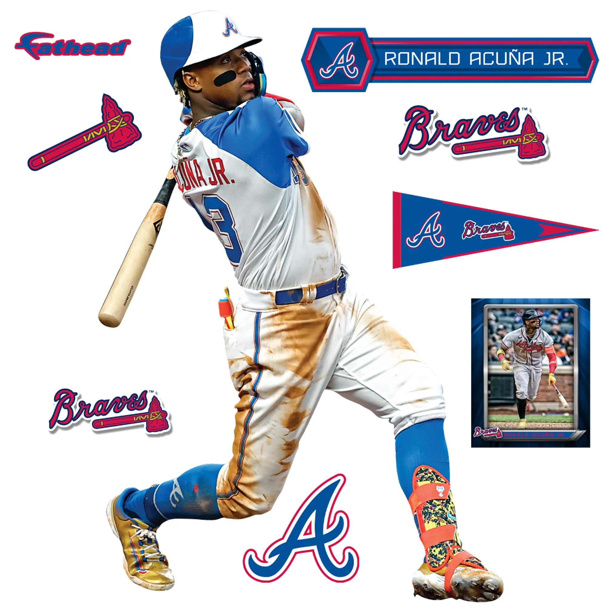 Ronald Acuña Jr. - RealBig City Connect Collection - Official MLB - Atlanta Braves - Reusable Vinyl Wall Decals - Image 2