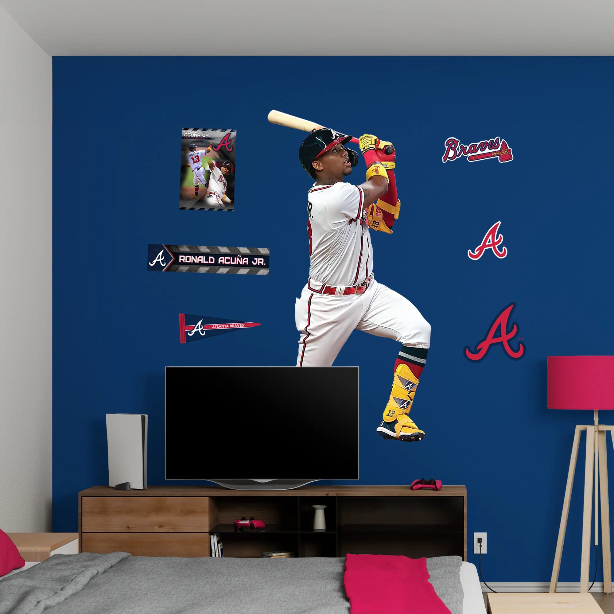 Ronald Acuña Jr. - RealBig Collection - Official MLB - Atlanta Braves - Reusable Vinyl Wall Decals #2 - Image 3