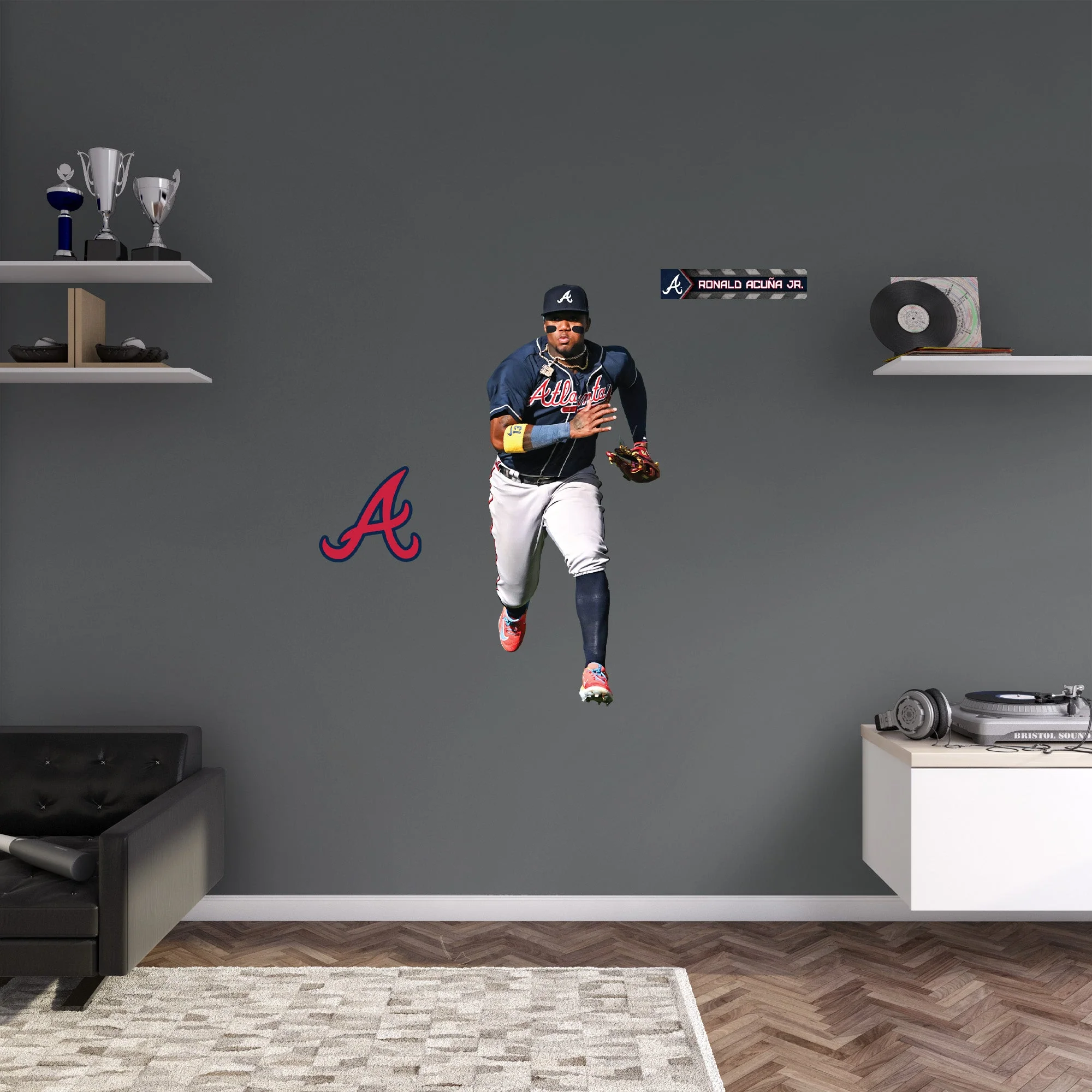 Ronald Acuña Jr. - RealBig Fielding Collection - Official MLB - Atlanta Braves - Reusable Vinyl Wall Decals - Image 6