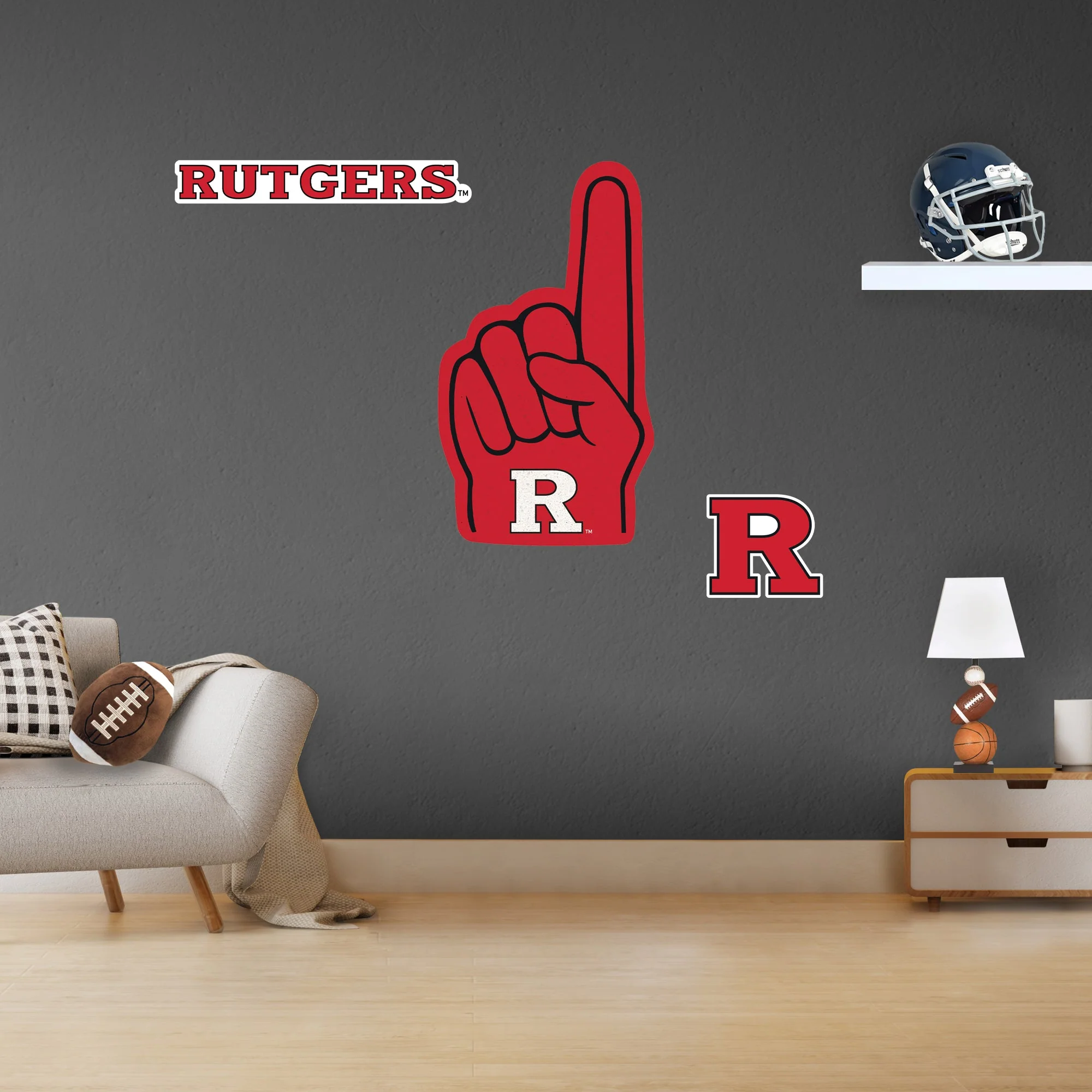 Rutgers Scarlet Knights - RealBig Foam Finger Collection - Official NCAA - Reusable Vinyl Wall Decals - Image 10
