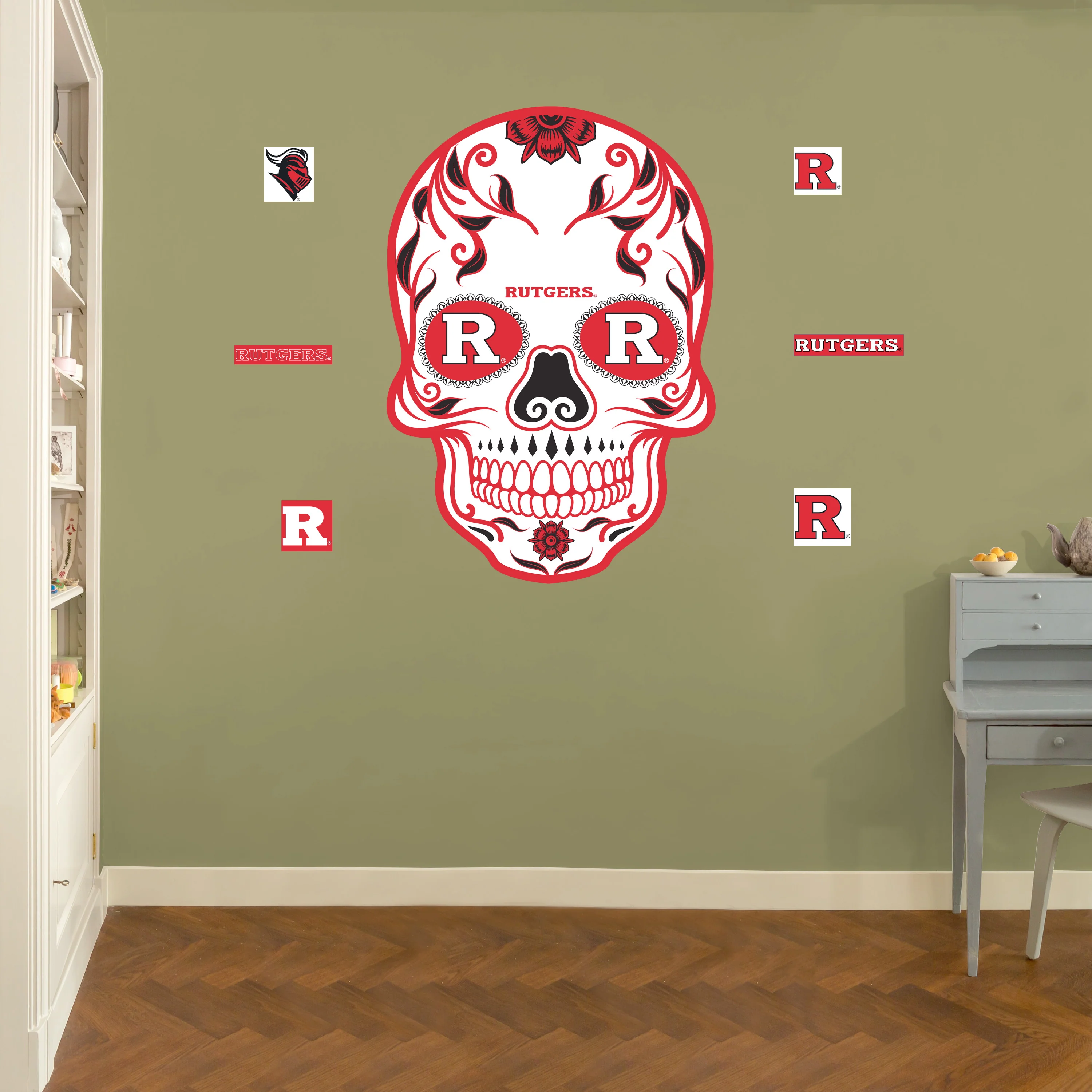 Rutgers Scarlet Knights - RealBig Sugar Skull Collection - Official NCAA - Reusable Vinyl Wall Decals - Image 6