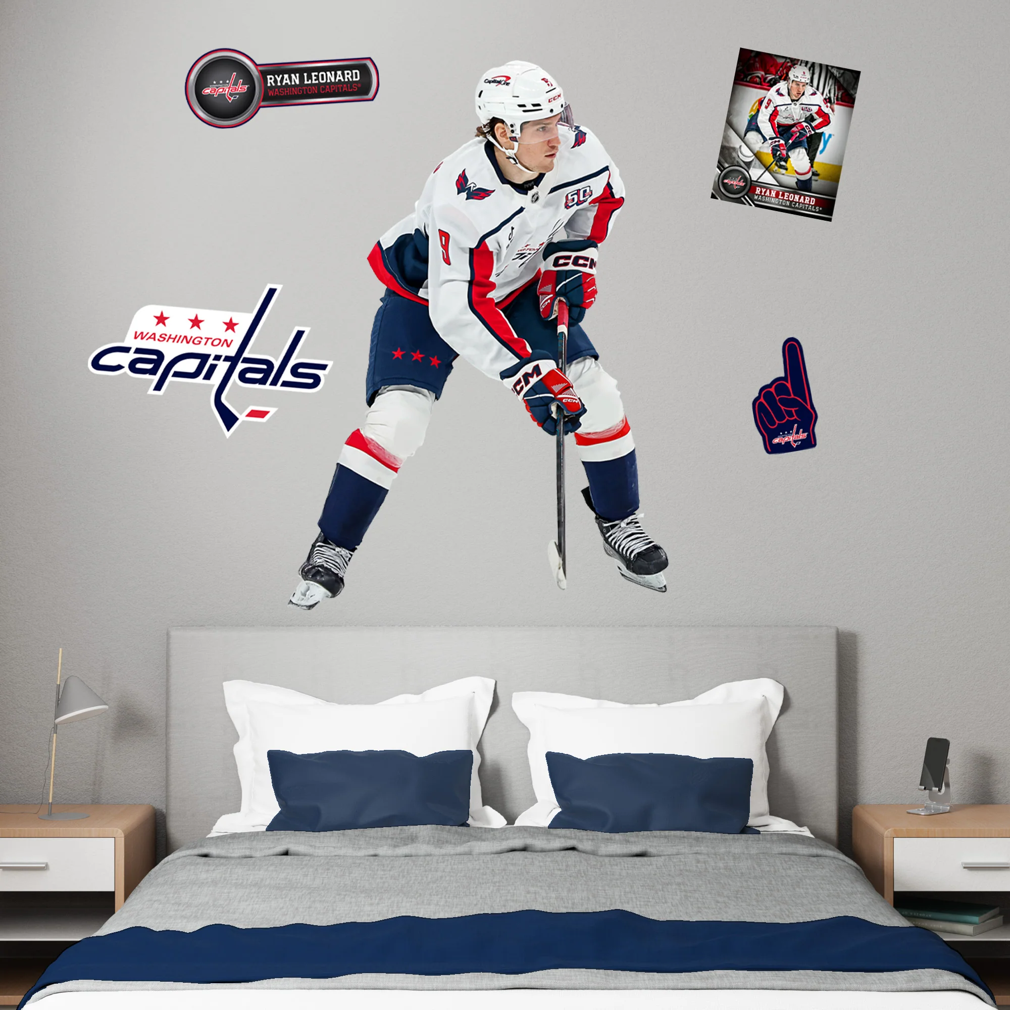 Ryan Leonard - RealBig Collection - Official NHL - Washington Capitals - Reusable Vinyl Wall Decals
