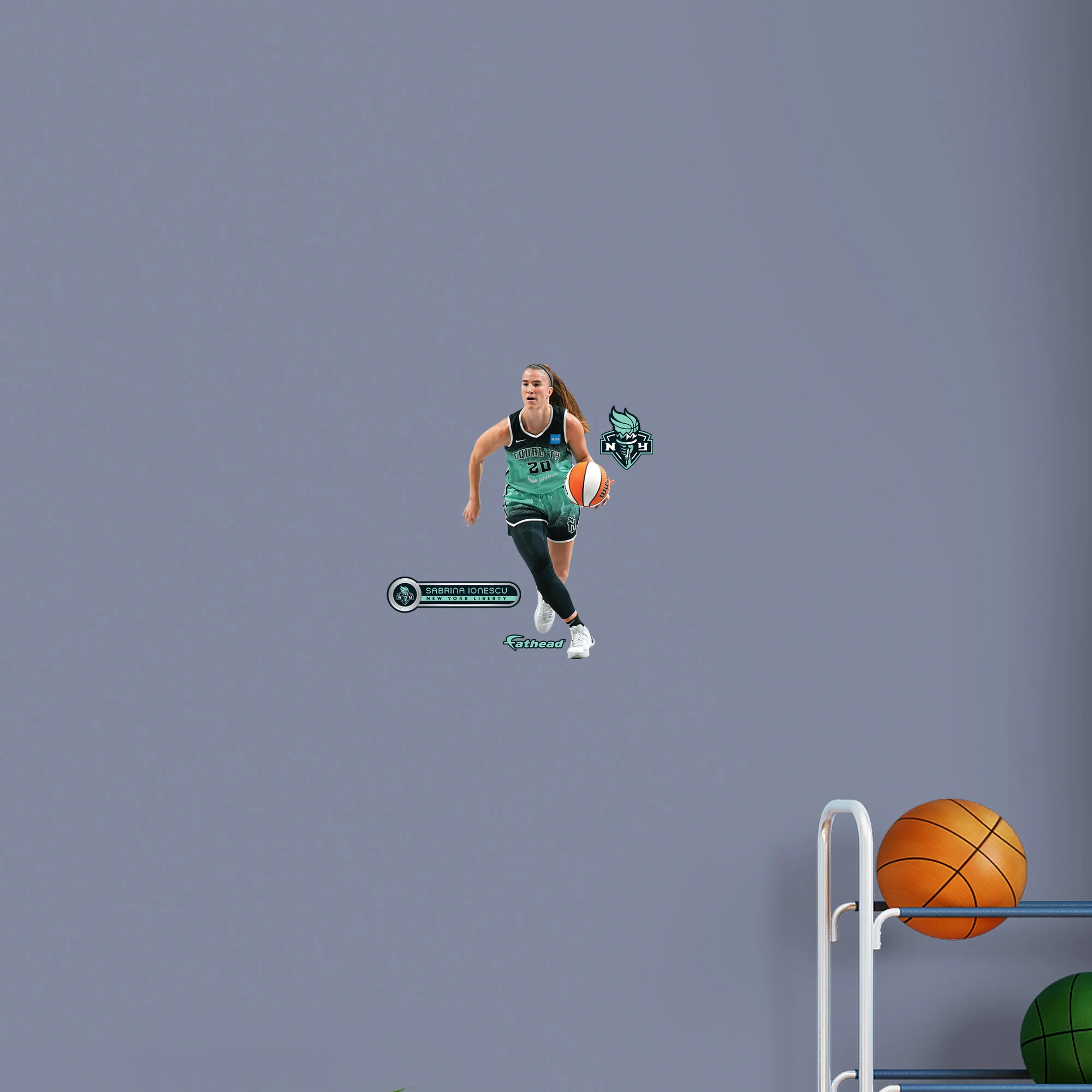 Sabrina Ionescu - RealBig Collection - Official WNBA - New York Liberty - Reusable Vinyl Wall Decals - Image 12