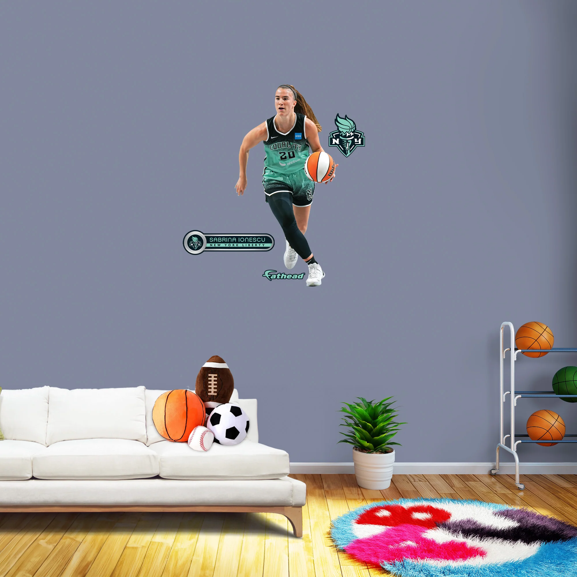 Sabrina Ionescu - RealBig Collection - Official WNBA - New York Liberty - Reusable Vinyl Wall Decals - Image 8