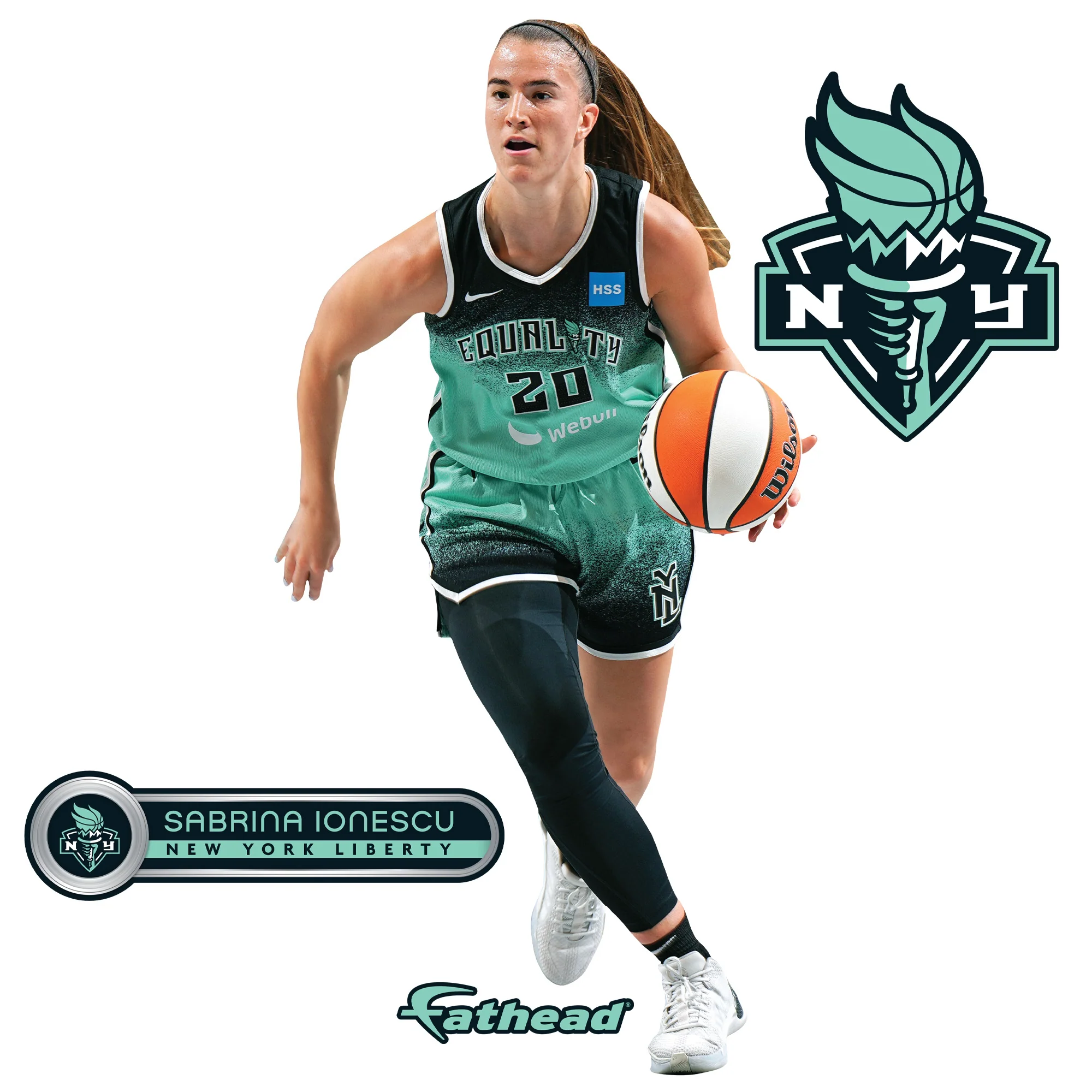 Sabrina Ionescu - RealBig Collection - Official WNBA - New York Liberty - Reusable Vinyl Wall Decals - Image 9