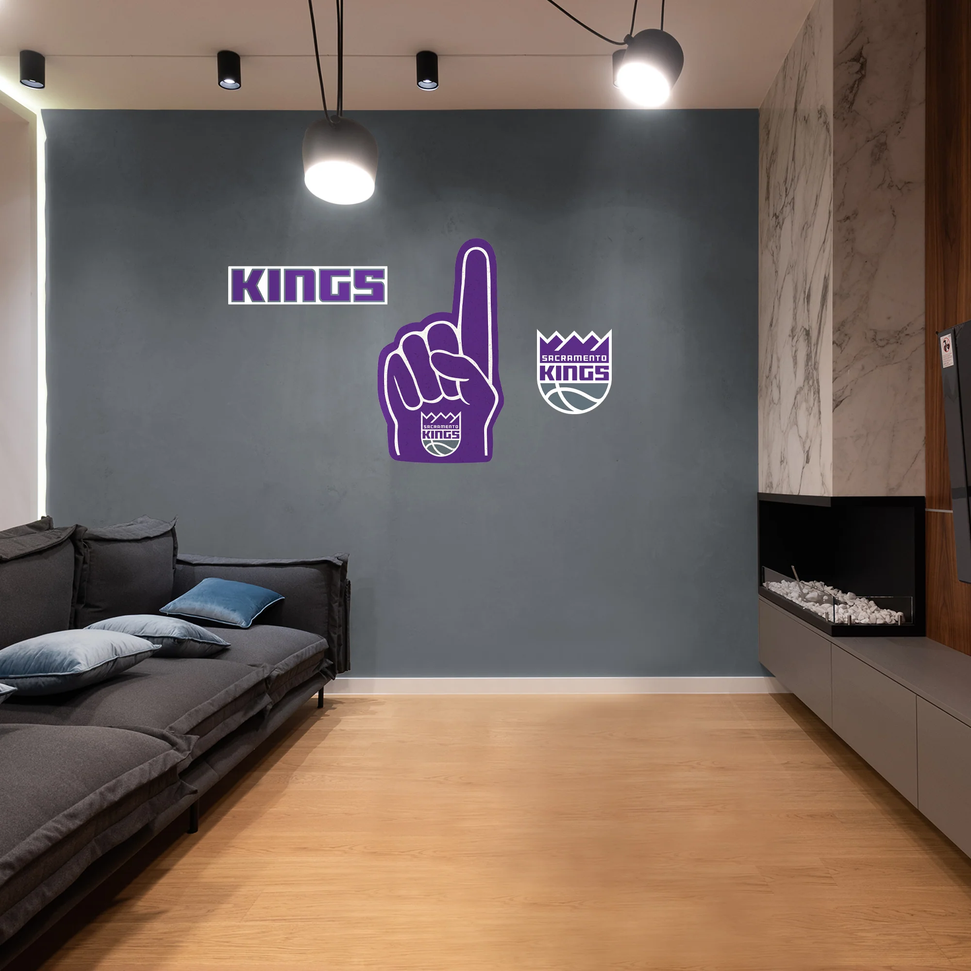 Sacramento Kings - RealBig Foam Finger Collection - Official NBA - Reusable Vinyl Wall Decals - Image 3