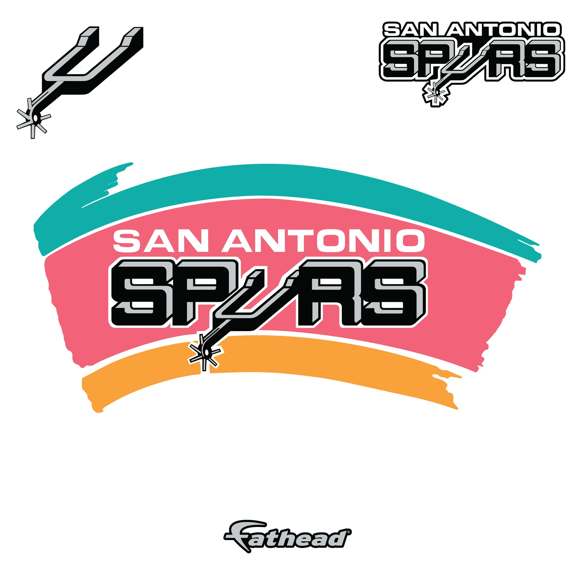 San Antonio Spurs - RealBig Classic Logo Collection - Official NBA - Reusable Vinyl Wall Decals - Image 8
