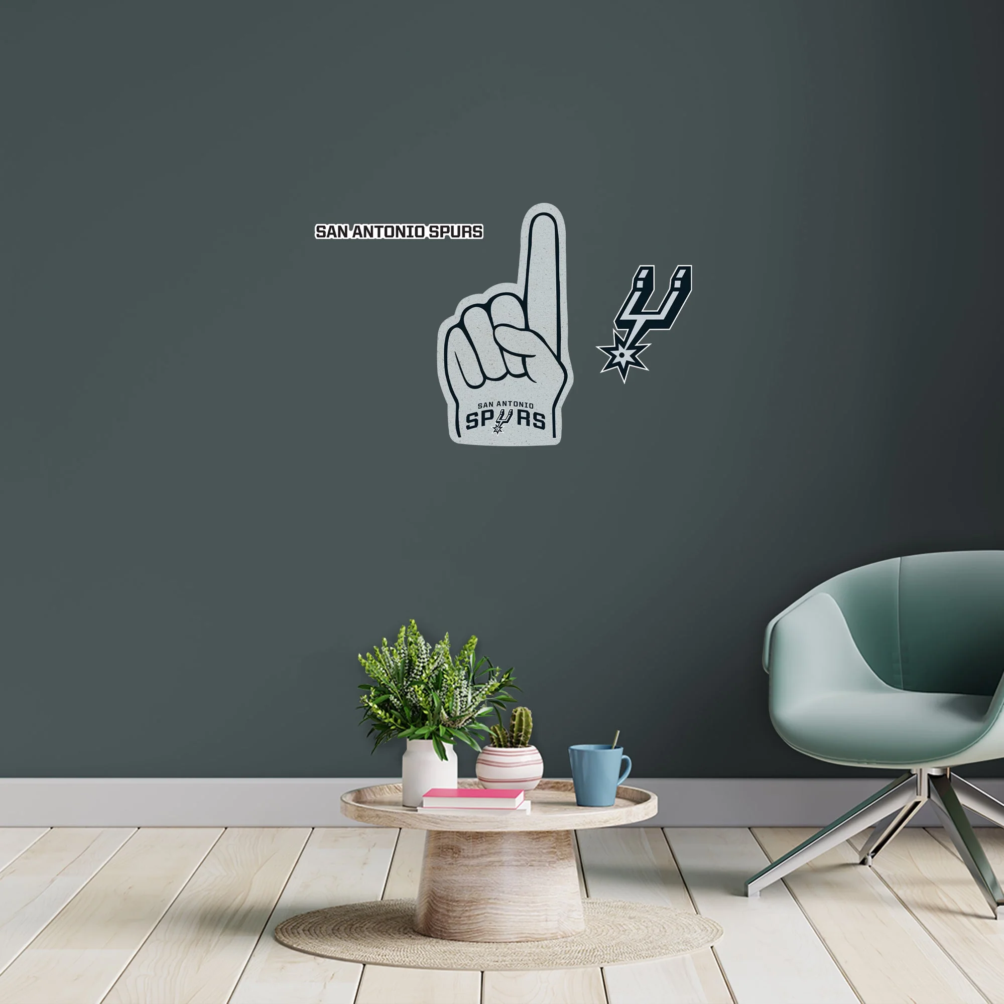 San Antonio Spurs - RealBig Foam Finger Collection - Official NBA - Reusable Vinyl Wall Decals - Image 4