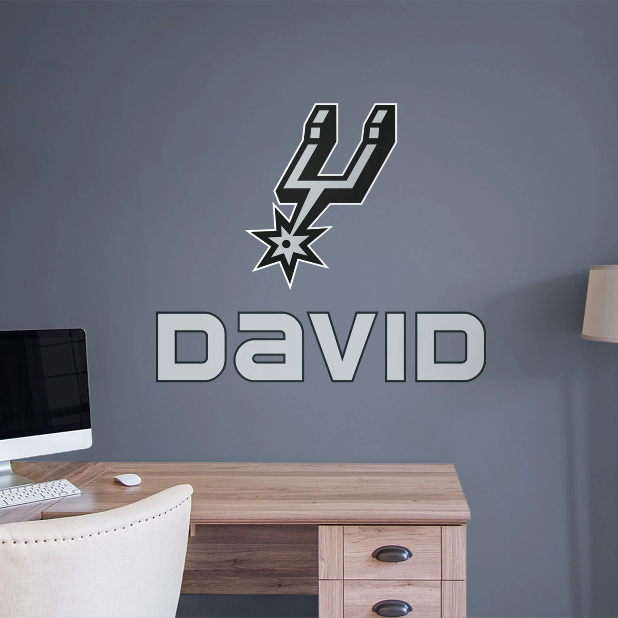 San Antonio Spurs - Stacked Logo - With Personalized Name - Official NBA - Vinyl Transfer Decal - Image 2