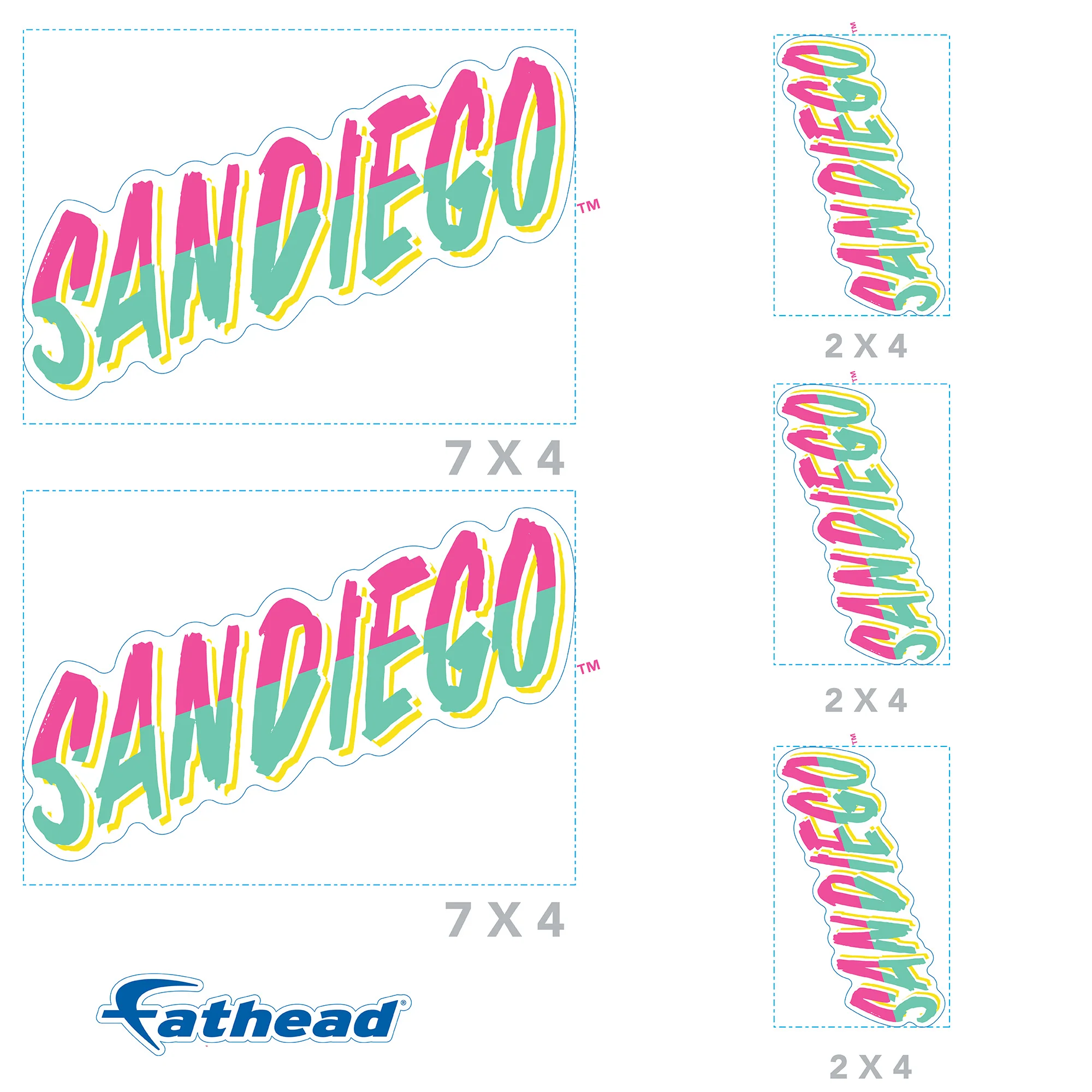 San Diego Padres - 5 Logo Minis (Mixed Sizes) - Official MLB - Reusable Vinyl Decals #1 - Image 4