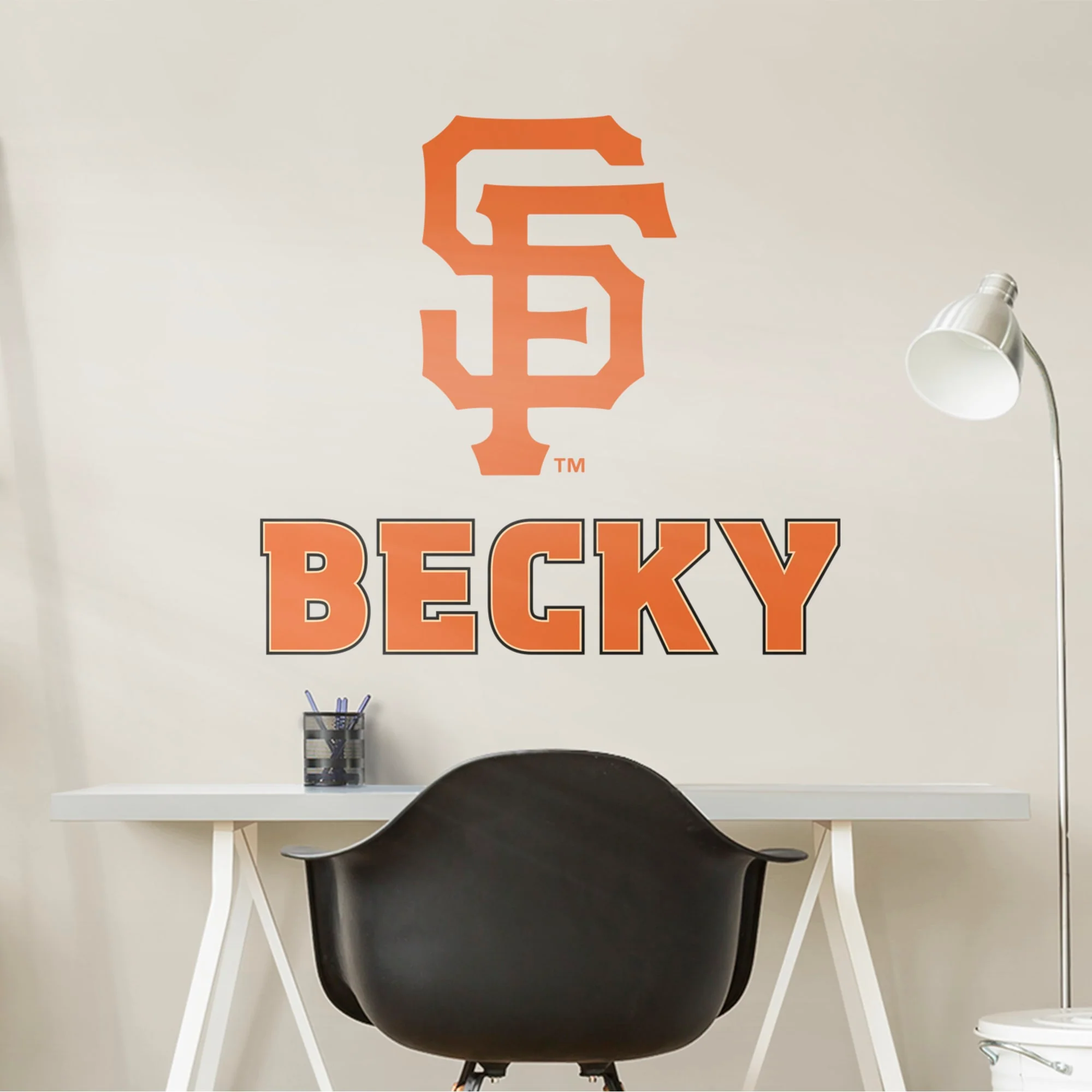 San Francisco Giants - "SF" Logo - With Personalized Name - Official MLB - Vinyl Transfer Decal - Image 3